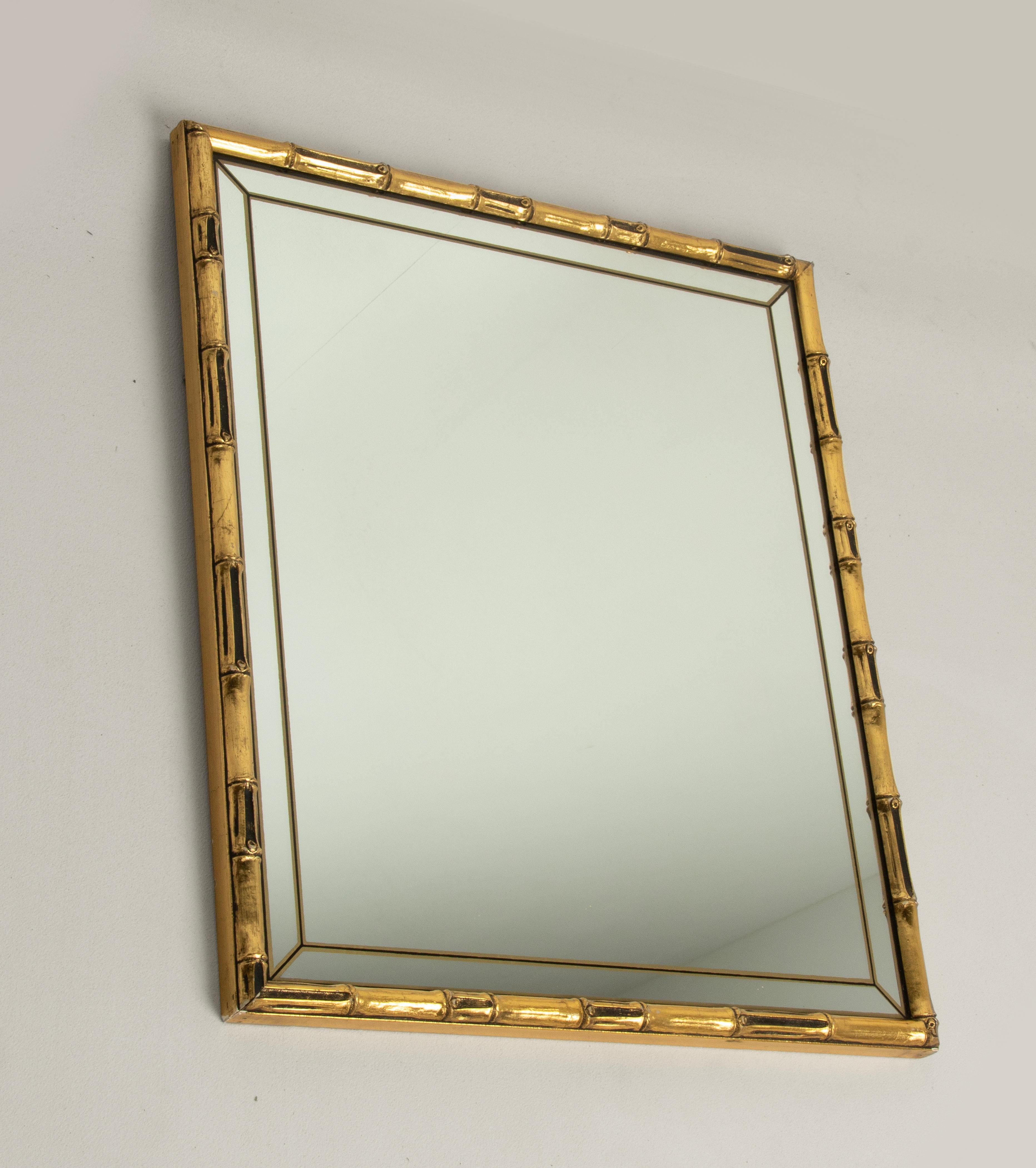Mid-Century Modern Gilt Faux Bamboo Wall Mirror by Braddell England For Sale 6