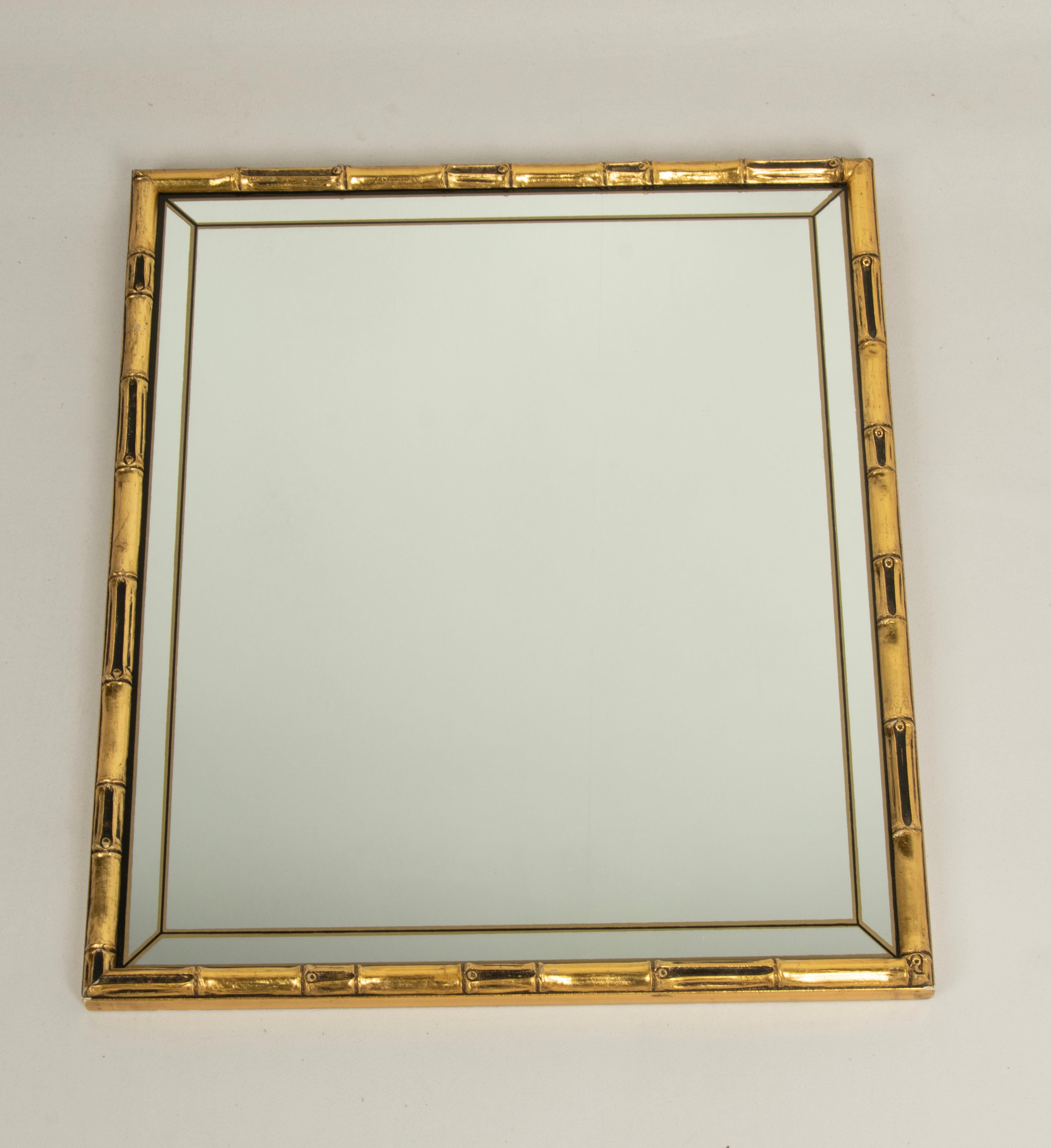 Mid-Century Modern Gilt Faux Bamboo Wall Mirror by Braddell England For Sale 10