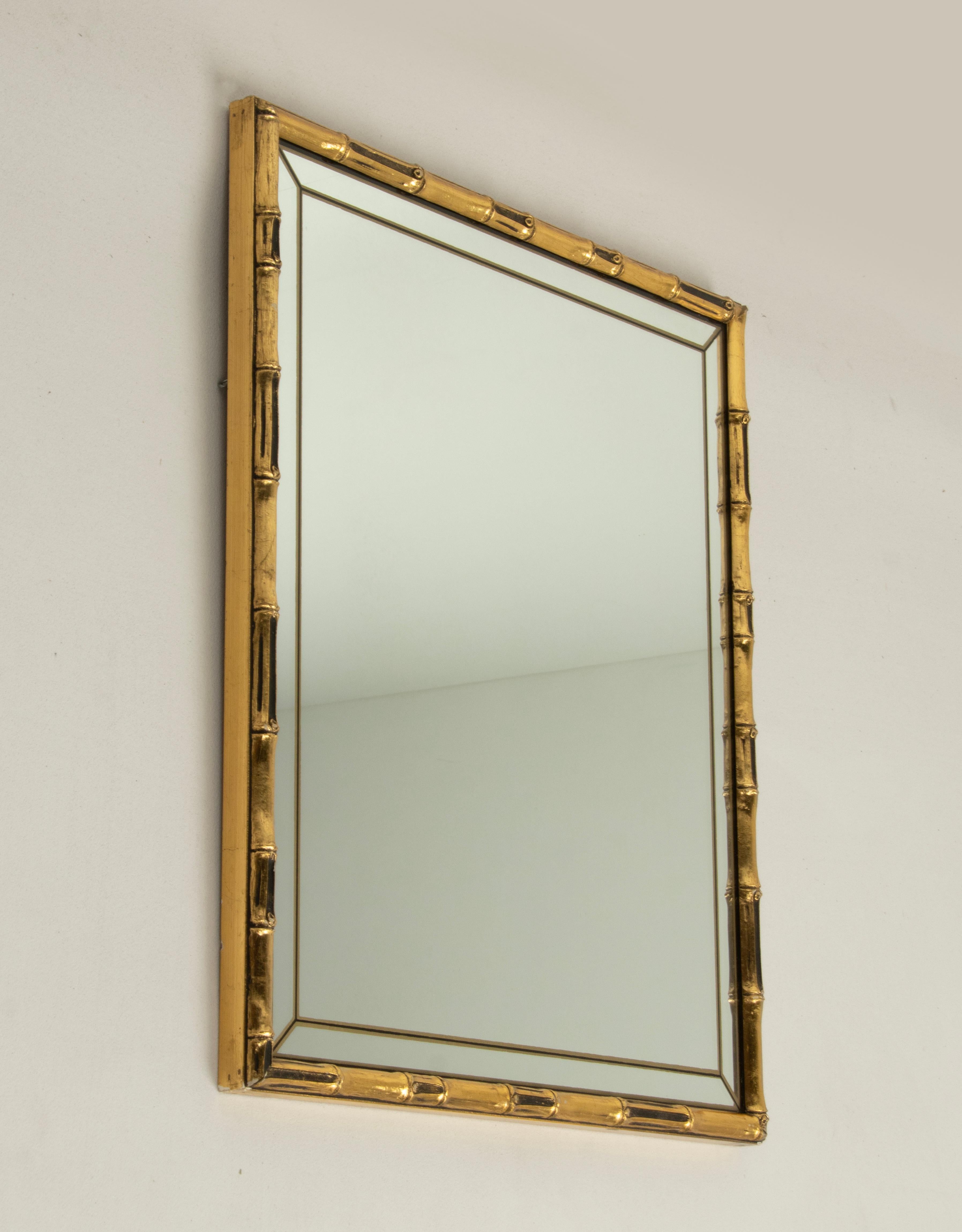Mid-Century Modern Gilt Faux Bamboo Wall Mirror by Braddell England For Sale 12