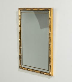 Mid-Century Modern Gilt Faux Bamboo Wall Mirror by Braddell England