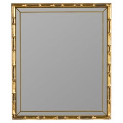 Vintage Mid-Century Modern Gilt Faux Bamboo Wall Mirror by Braddell England
