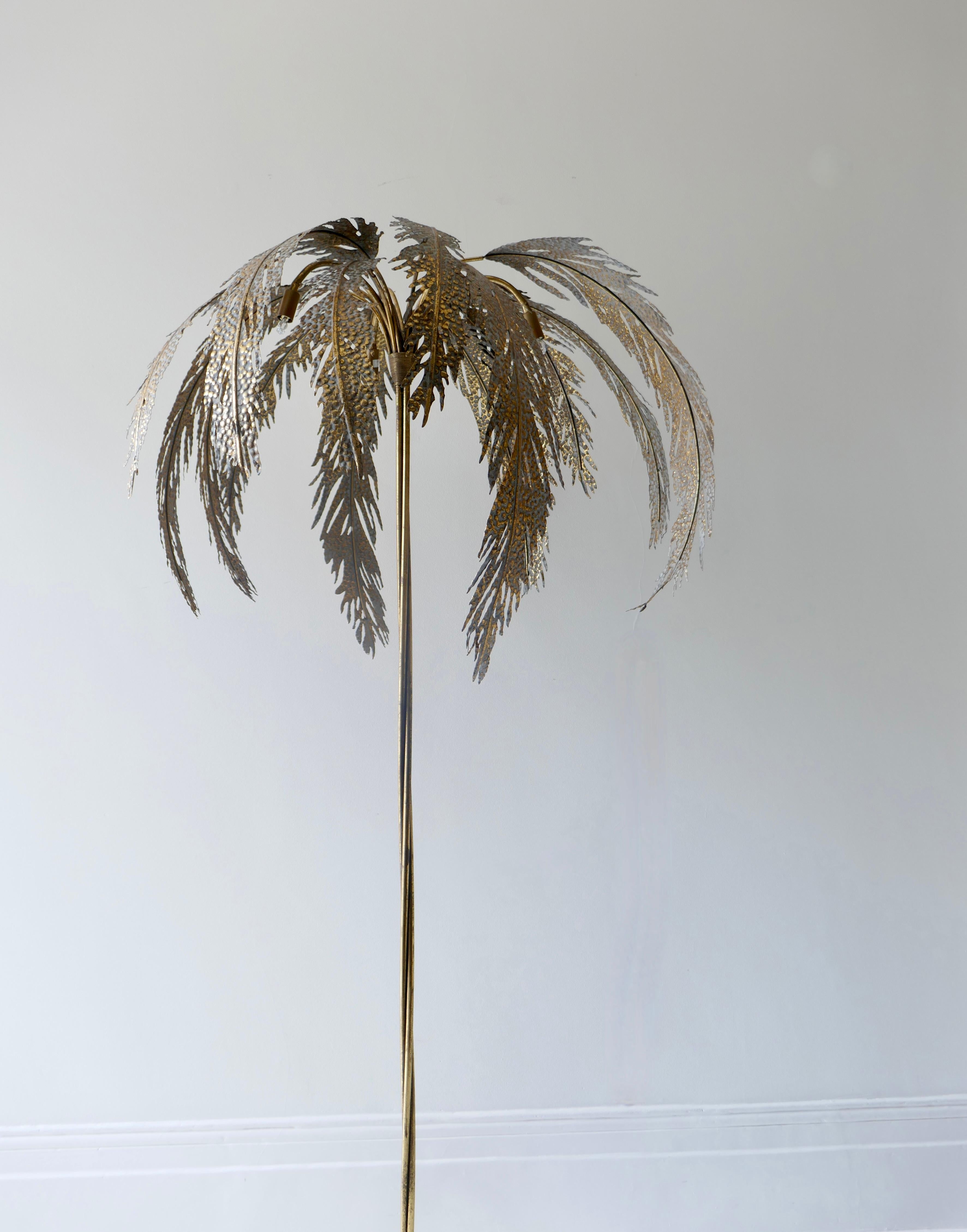 bronze palm tree floor lamp