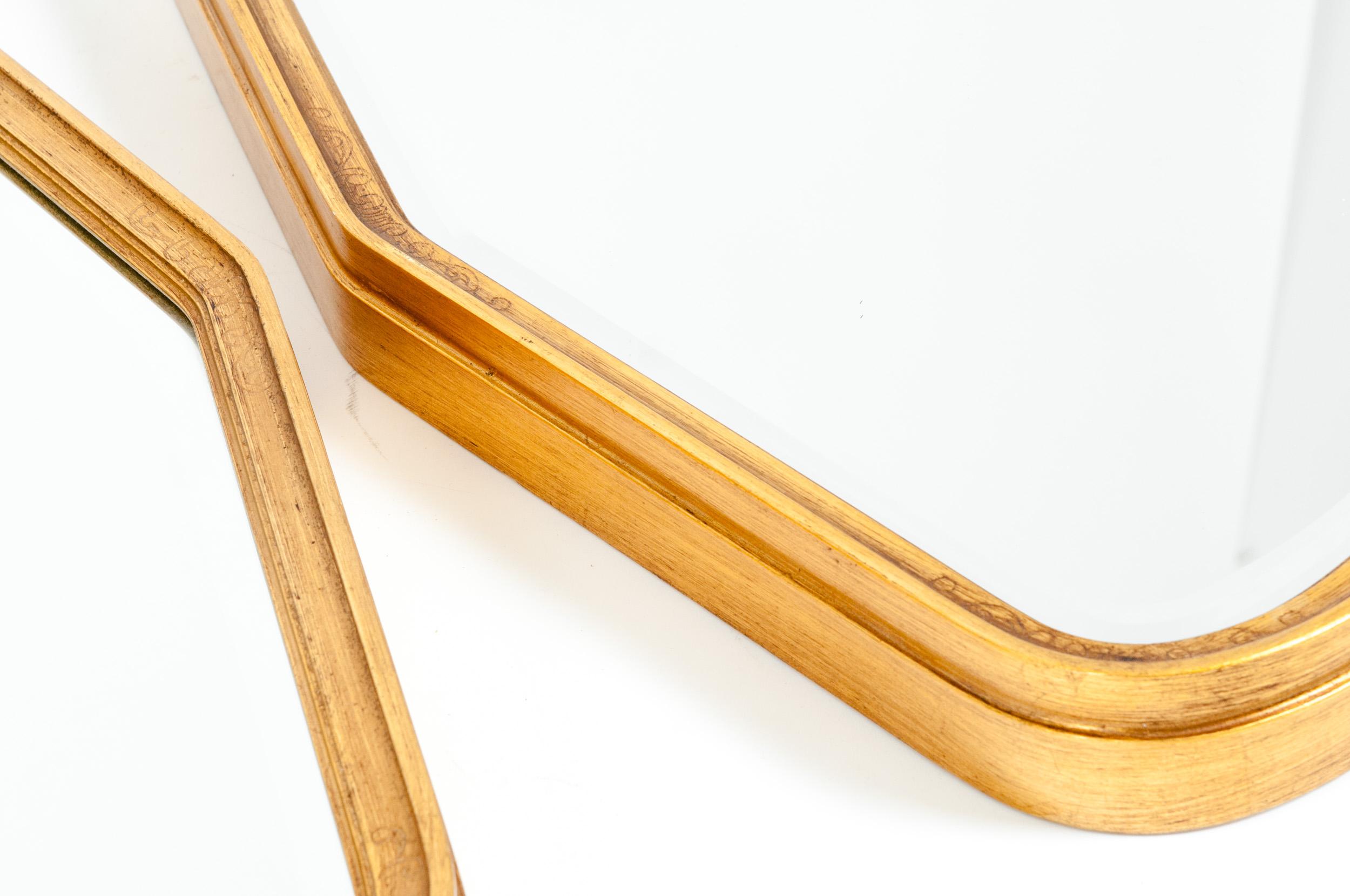 Mid-20th Century Mid-Century Modern Giltwood Frame Pair Hanging Mirror