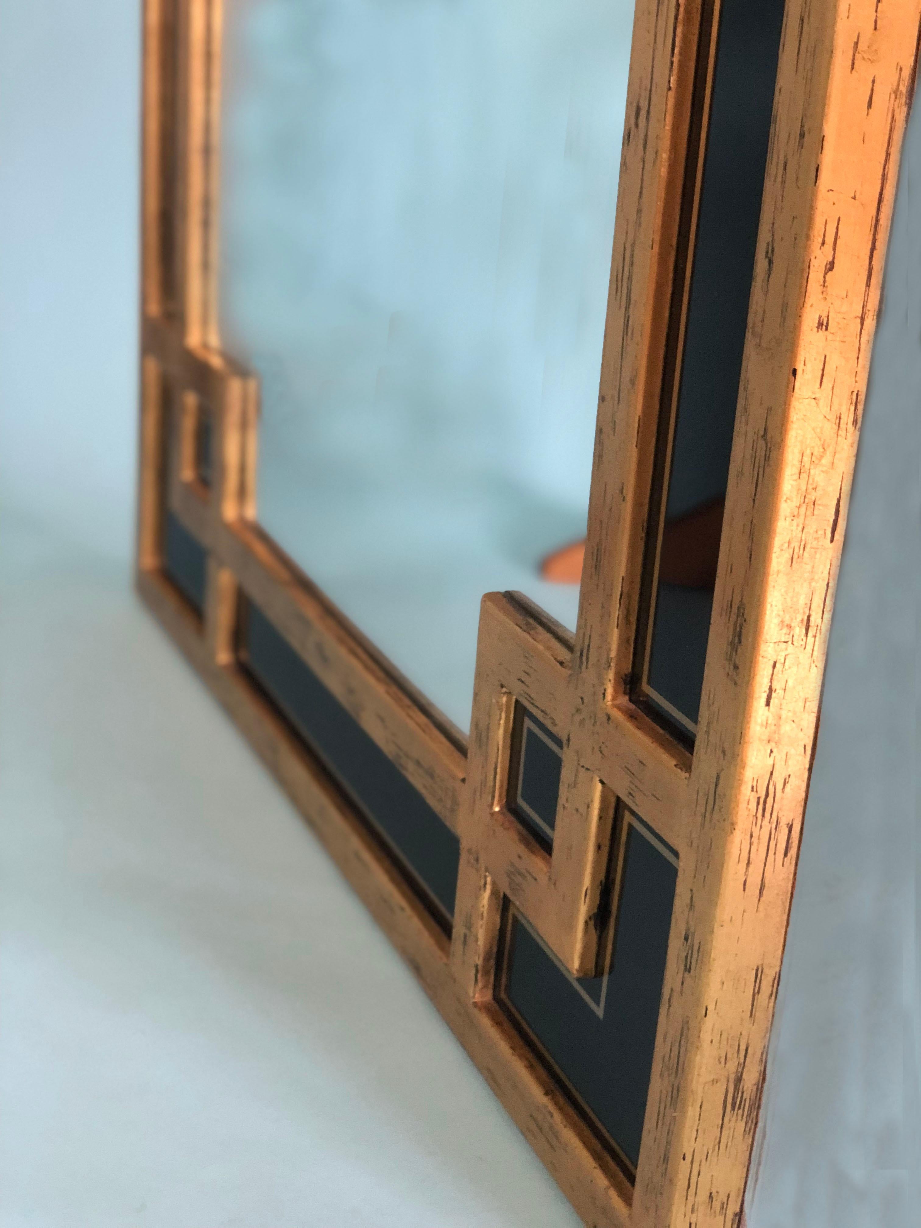 Late 20th Century Mid Century Modern Giltwood Deknudt Mirror Meander Style 1970s For Sale