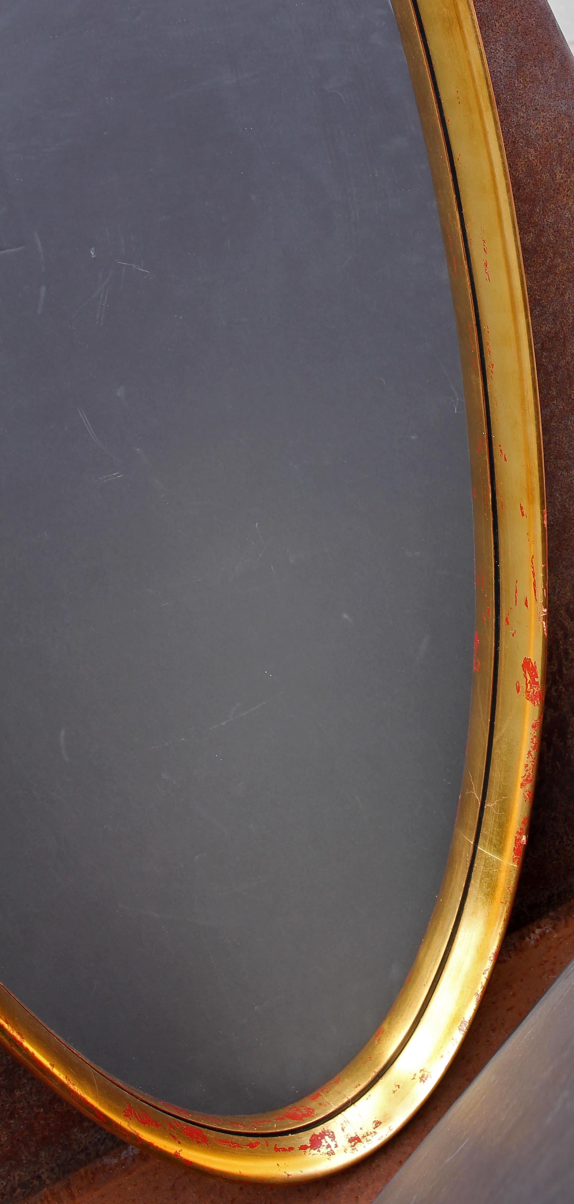 Mid-Century Modern Giltwood Oval Mirror by La Barge In Good Condition In Rochester, NY