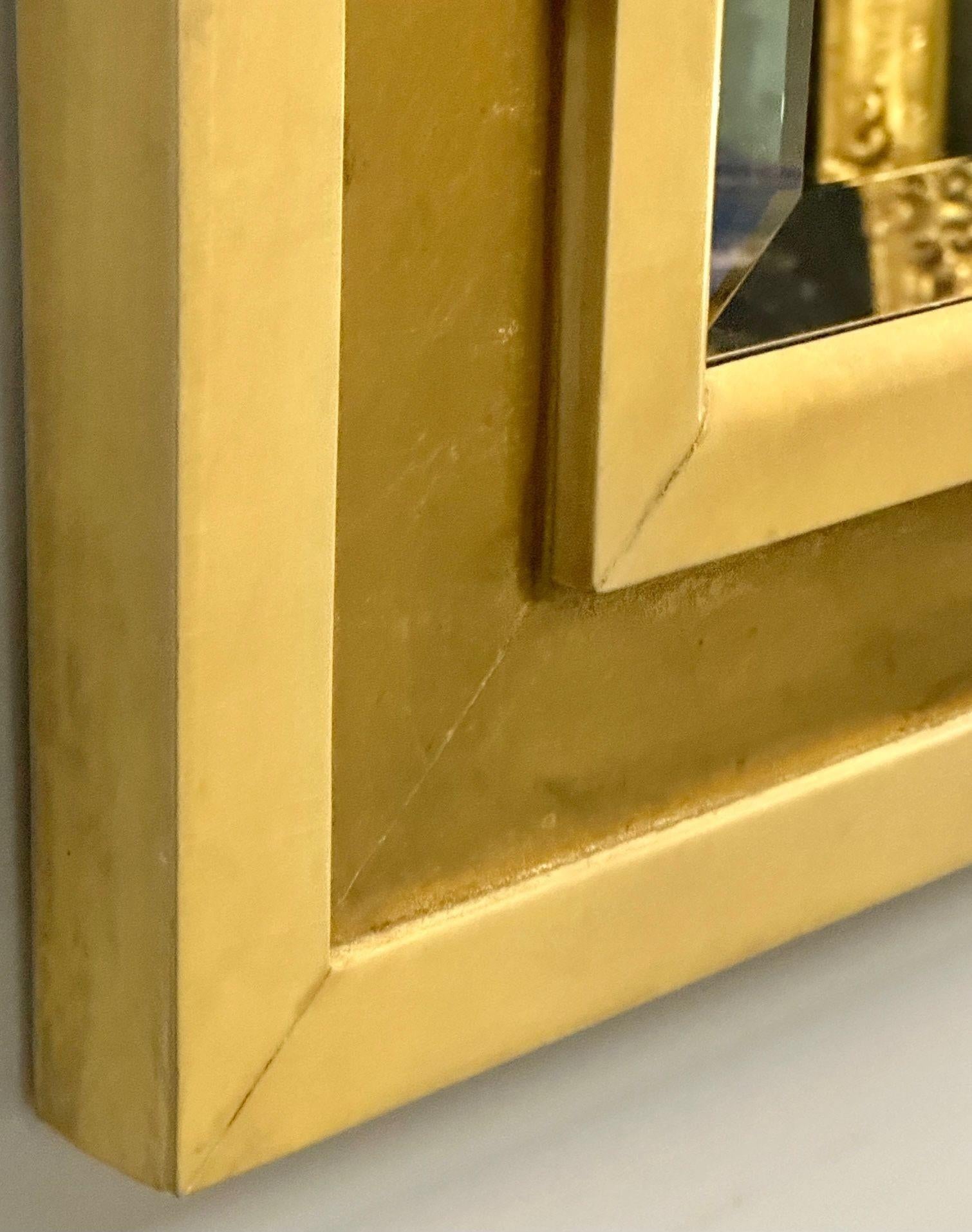 Miroir mural/console en bois doré mi-siècle moderne, parchemin, Italie en vente 5