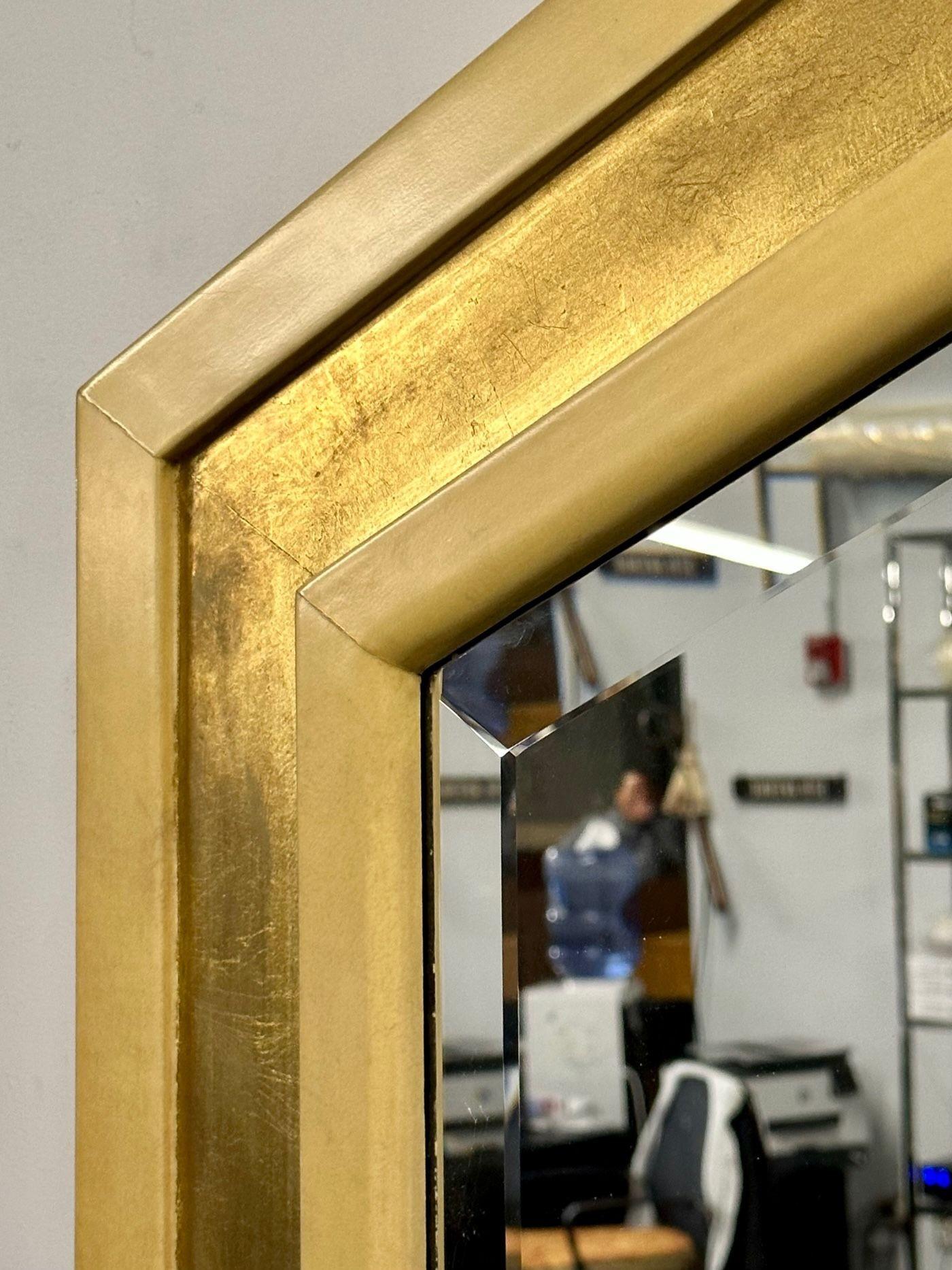Miroir mural/console en bois doré mi-siècle moderne, parchemin, Italie en vente 1