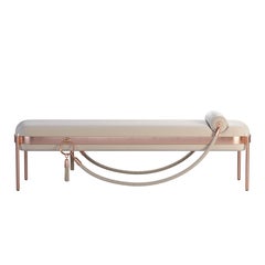 Ginger Bench by Creatievmary, Brass & Velvet Mid-Century Modern Made in Portugal