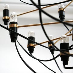 Mid-Century Modern Gino Sarfatti Brass Italian '2097/30' Chandelier, 1960s