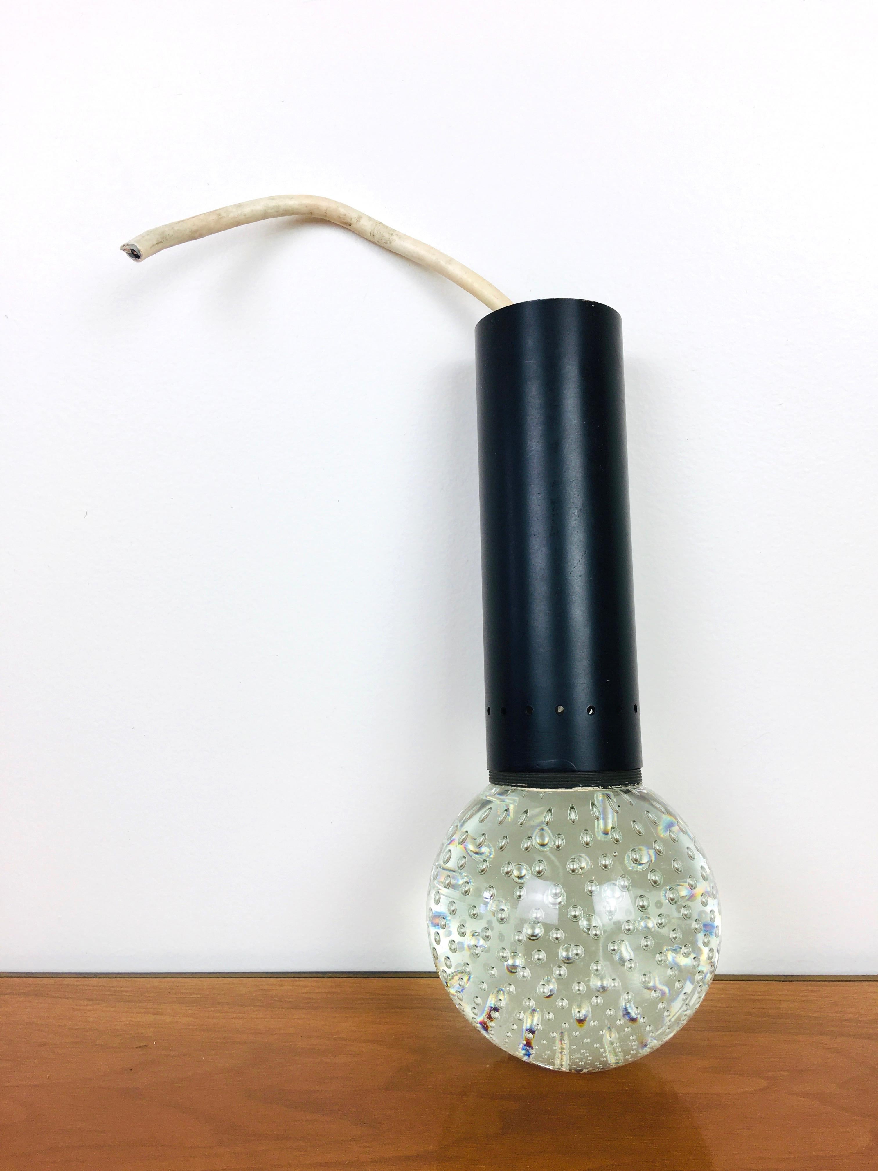 Italian Mid-Century Modern Gino Sarfatti & Seguso Controlled Bubbles Glass Pendant Light