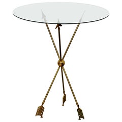 Mid-Century ModernGlass Arrow Accent Occasional Table 1960s Italy