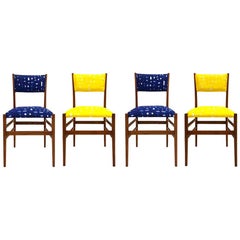 Midcentury Gio Ponti Set of Four ‘Leggera 646’ Ashwood Italian Chairs, 1951