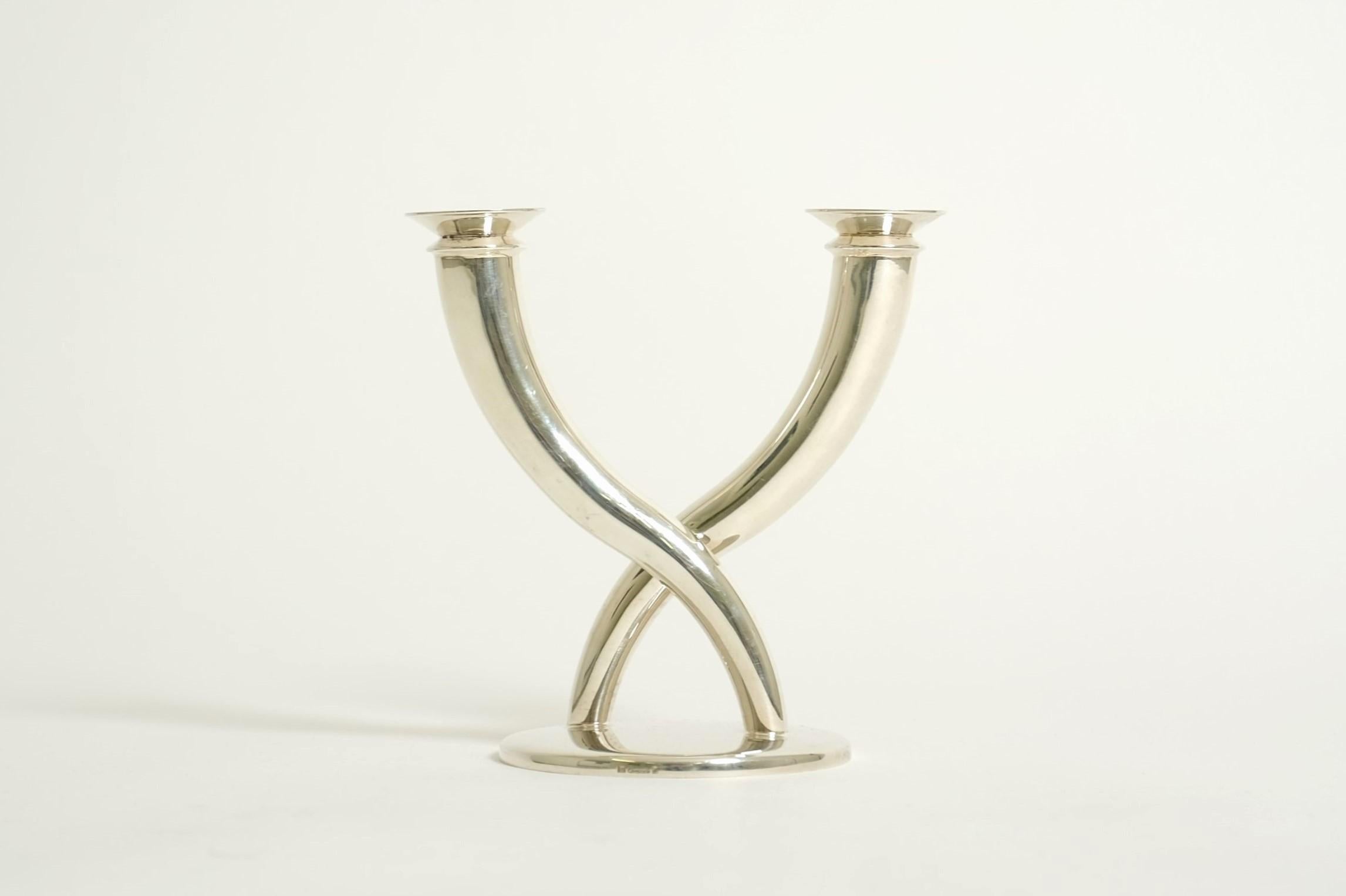 Candelero Gio Ponti de Christofle Silver Plate, Francia Años 70 Moderno de mediados de siglo en venta