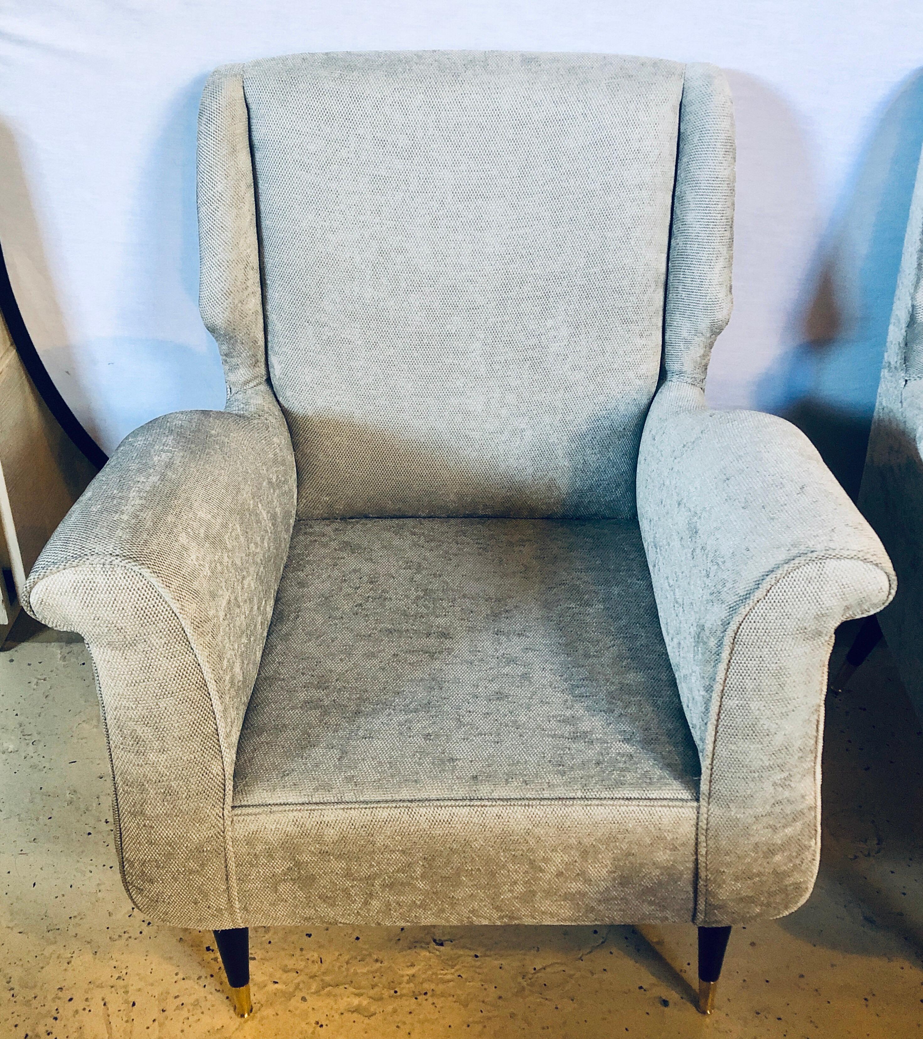 20th Century Mid-Century Modern Gio Ponti Style Armchairs, a Pair