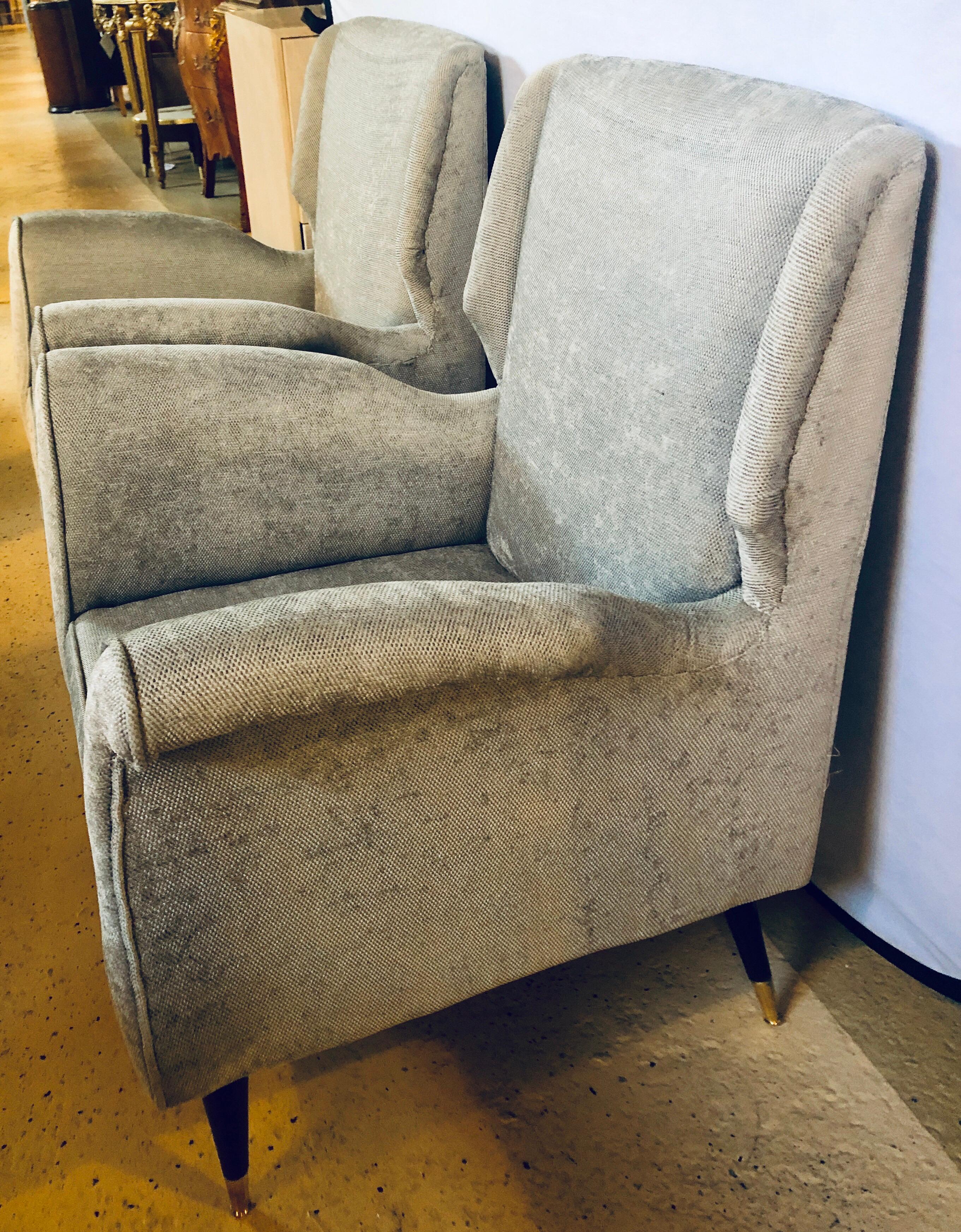 Mid-Century Modern Gio Ponti Style Armchairs, a Pair 1