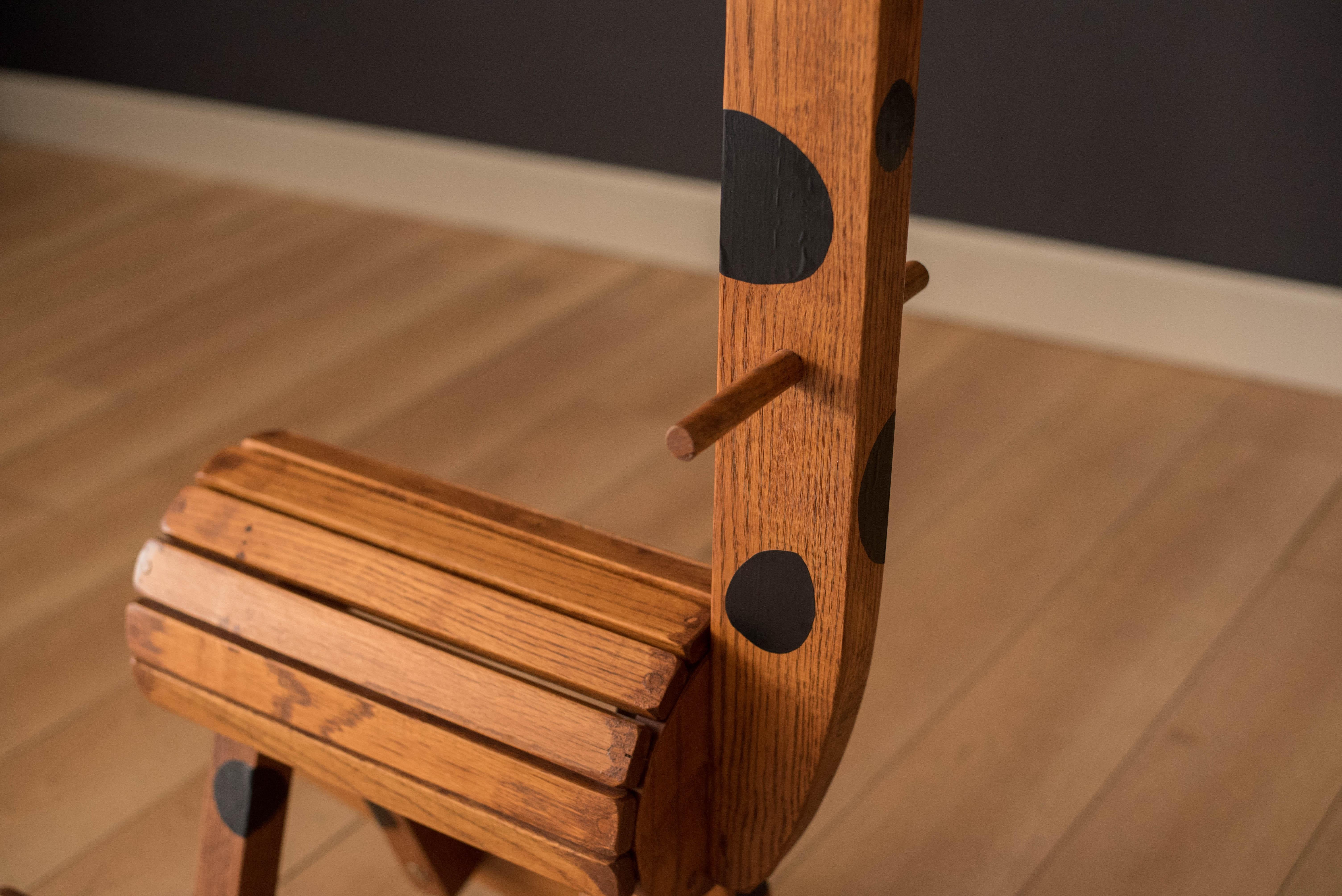 Mid-Century Modern Giraffe Rocker Toy Chair In Distressed Condition In San Jose, CA