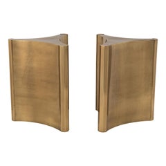 Mid-Century Modern Glamorous Pair of Mastercraft Brass Dining Table Pedestals Mid-Century Modern Glamorous Pair of Mastercraft Brass Dining Table Pedestals