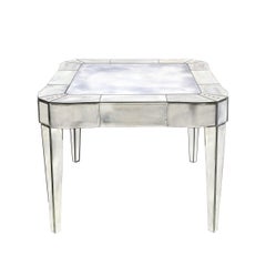 Mid-Century Modern Glamorous Smokey Mirrored Center Hall / Dining Table