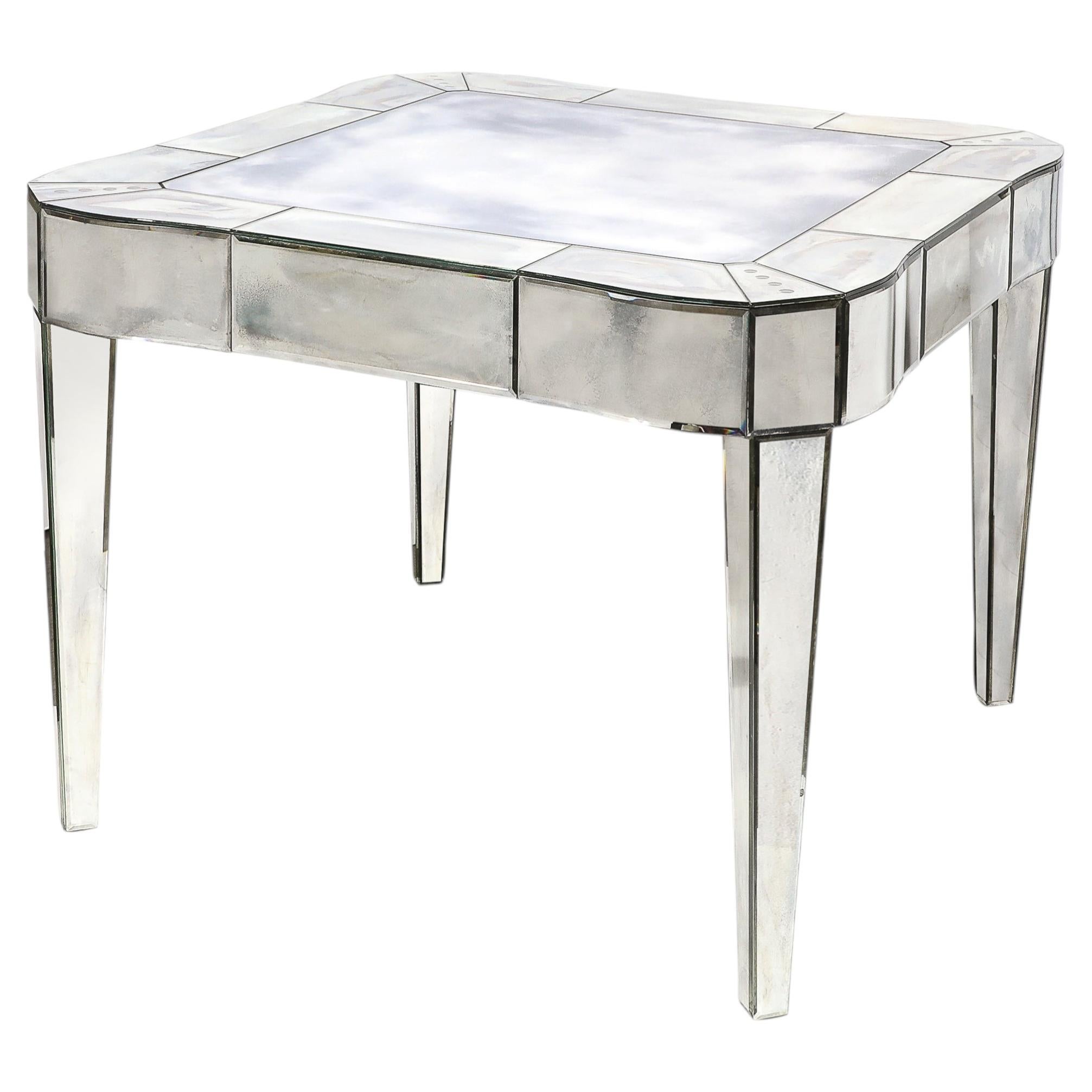 Mid-Century Modern Glamorous Smokey Mirrored Center Hall / Dining Table