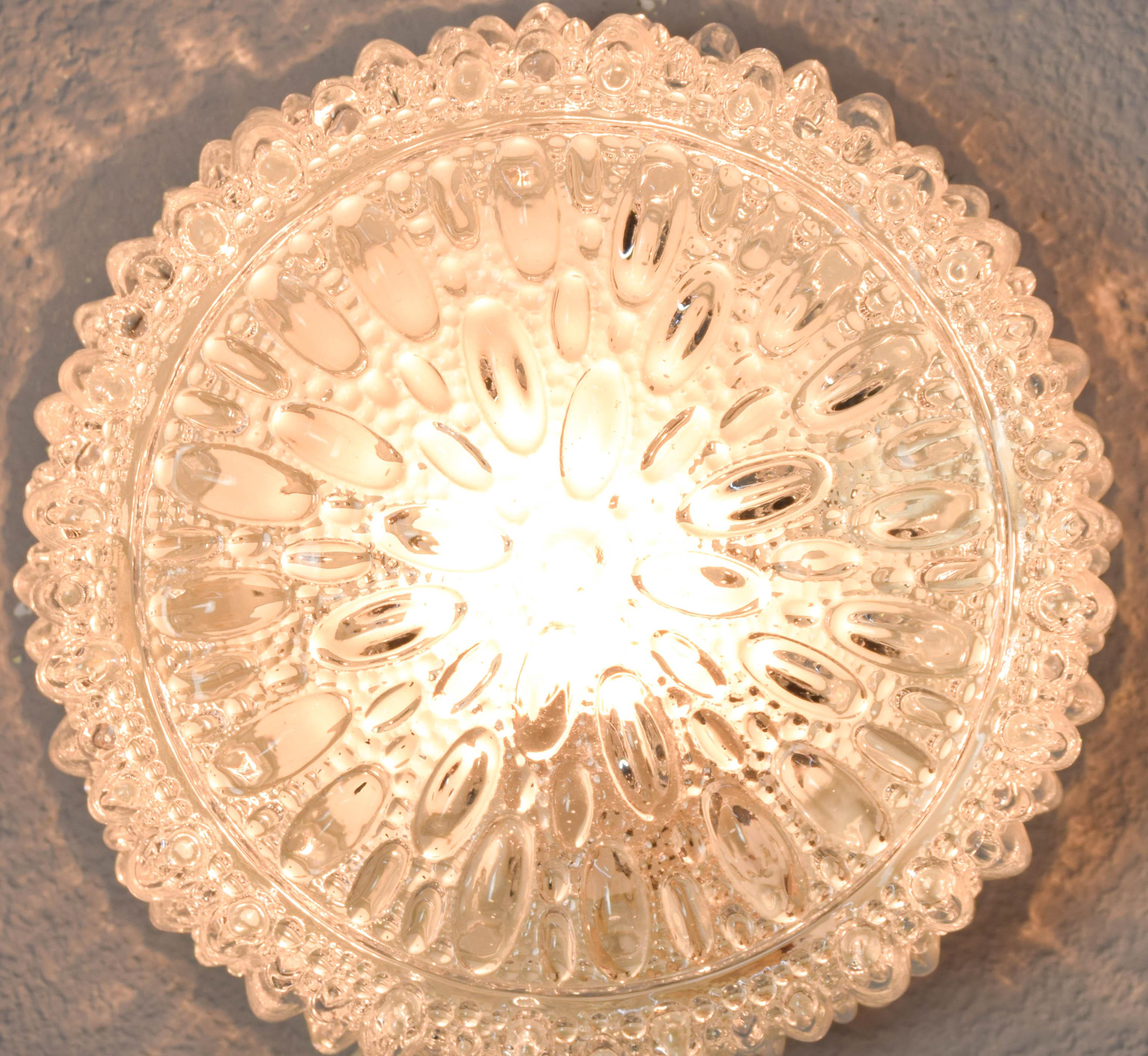 Mid-Century Modern Glashütte Limburg Flush Mount Ceiling Light Germany, 1960s 12