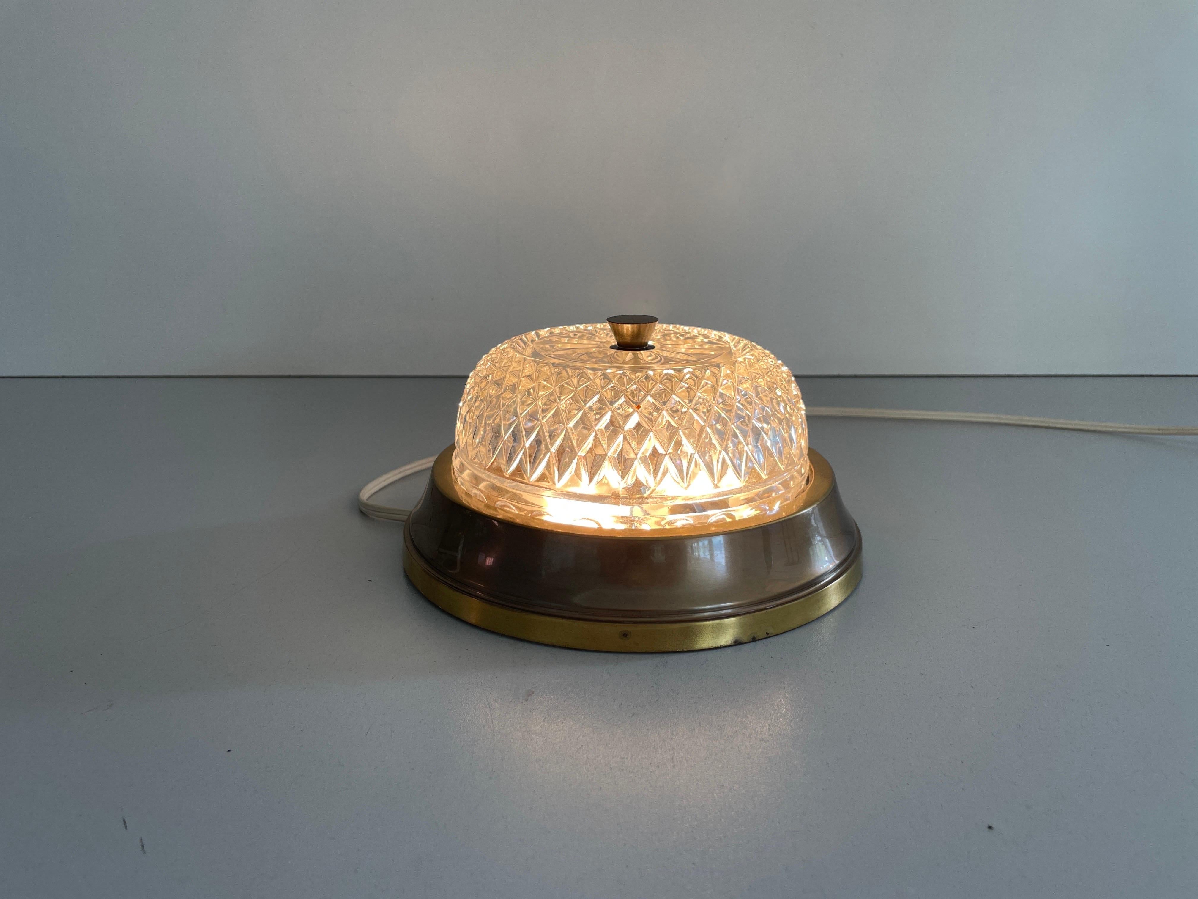 Piccola lampada da incasso in vetro e ottone della modernità di metà secolo, 1960, Germania in vendita 4