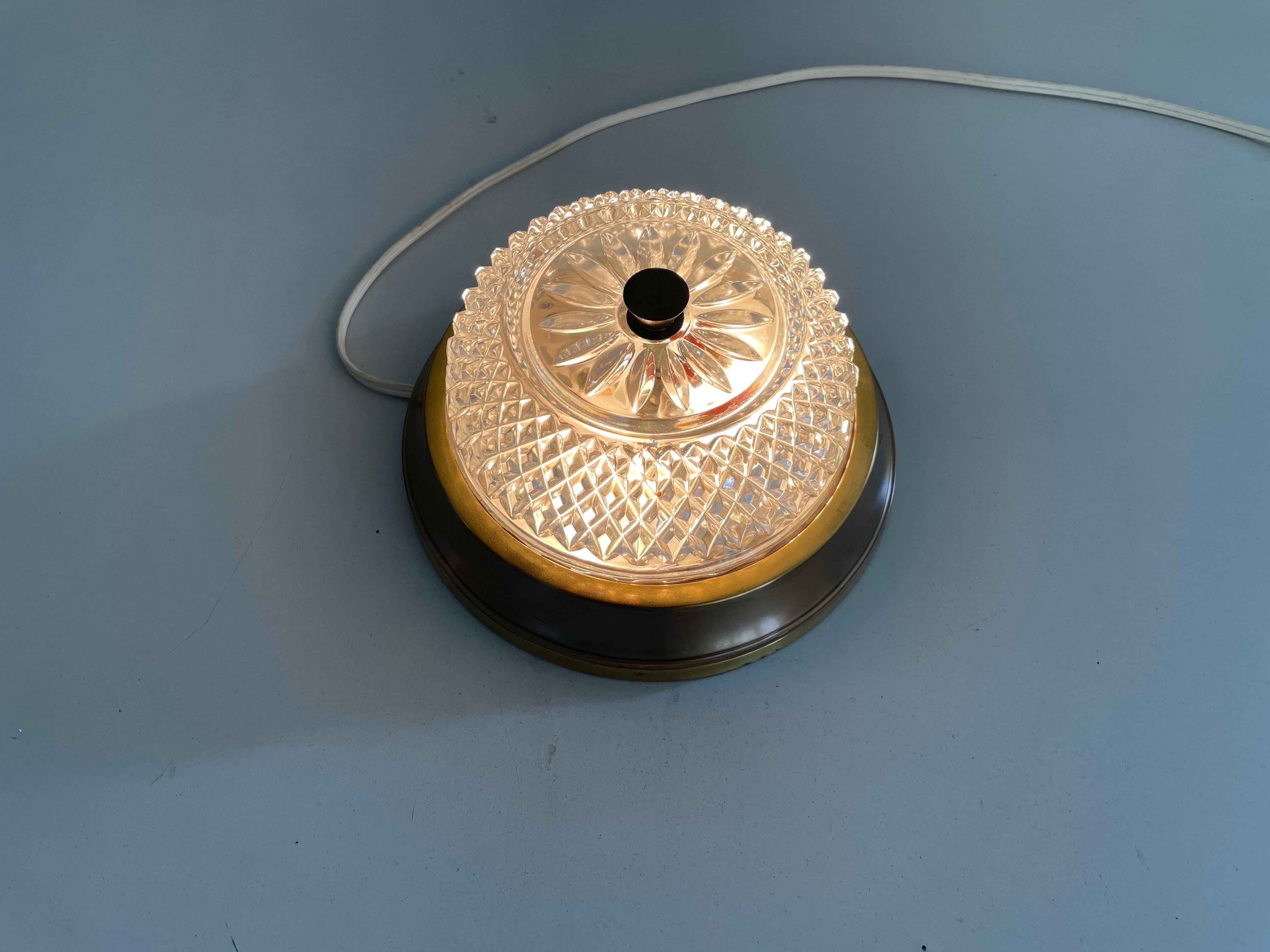 Piccola lampada da incasso in vetro e ottone della modernità di metà secolo, 1960, Germania in vendita 5