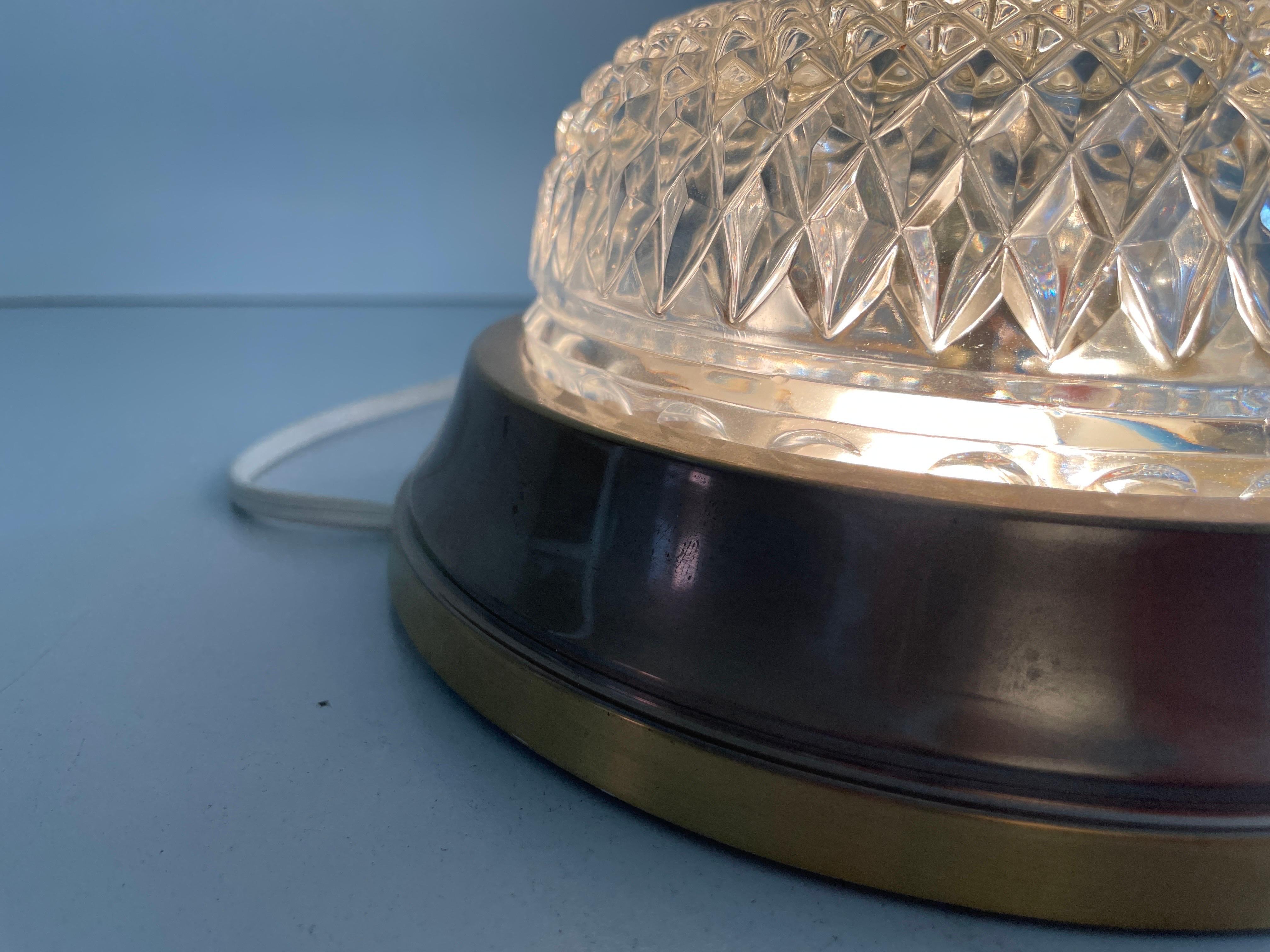 Piccola lampada da incasso in vetro e ottone della modernità di metà secolo, 1960, Germania in vendita 8