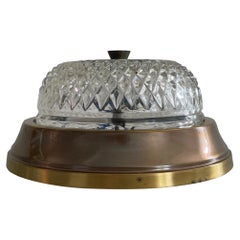 Piccola lampada da incasso in vetro e ottone della modernità di metà secolo, 1960, Germania