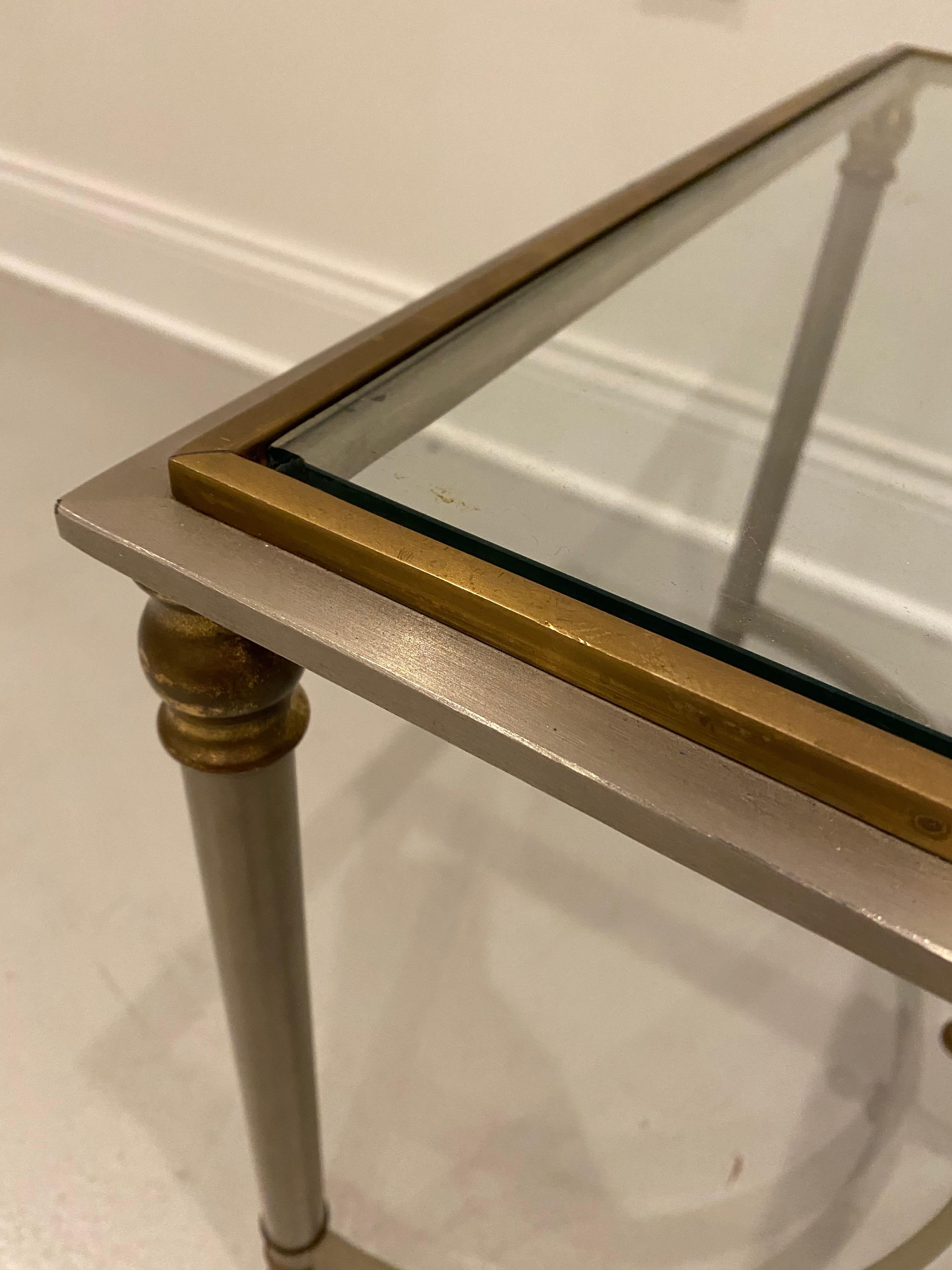 Mid-Century Modern Glass and Brass Coffee Table For Sale 6