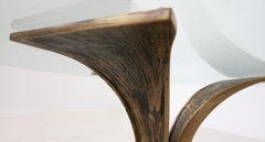 Mid-Century Modern Glass and Bronze Coffee Table, Italy, 1960s