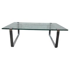 Mid-Century Modern Glass and Chrome Coffee Table