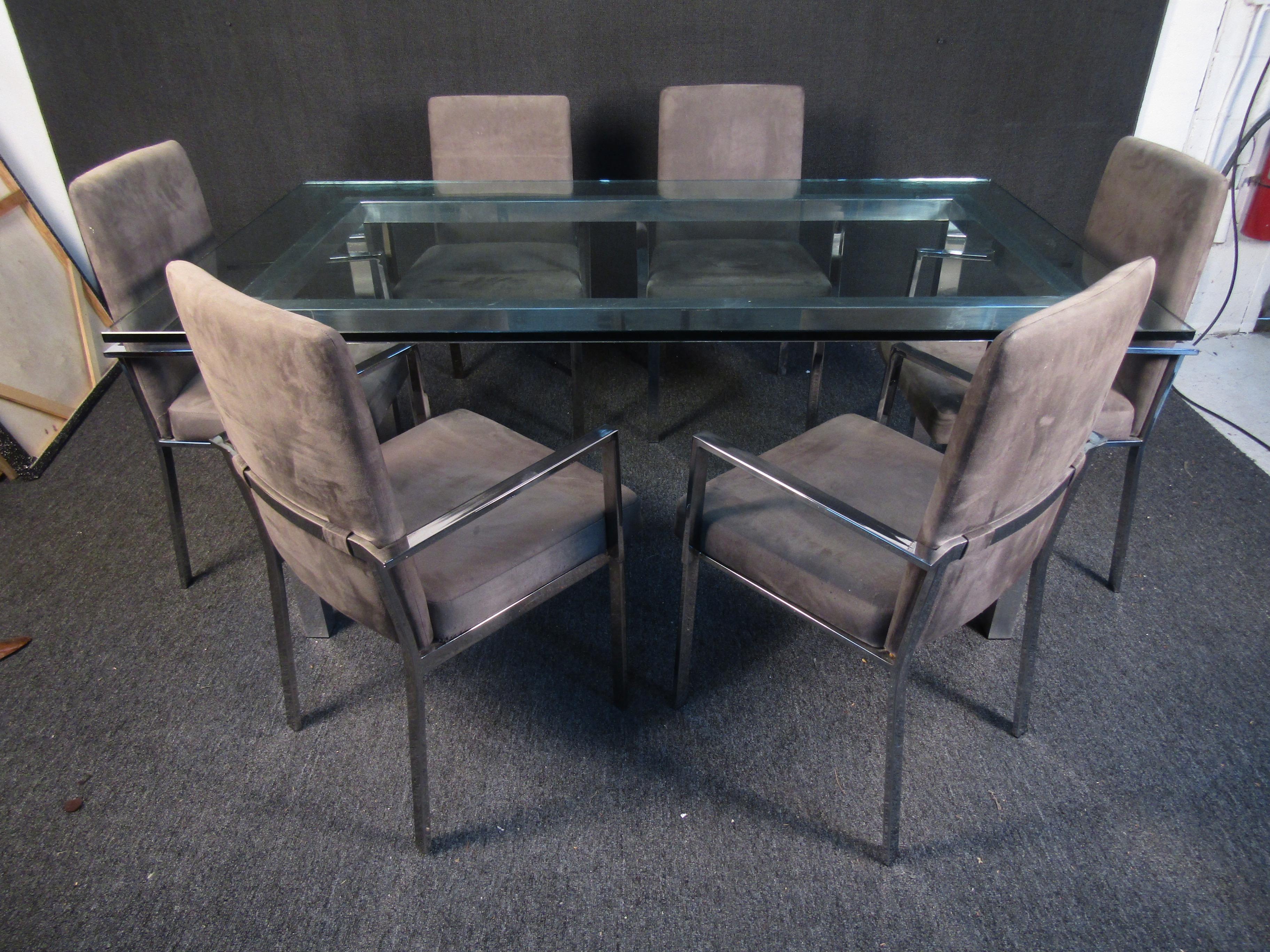 vintage chrome dining table and chairs