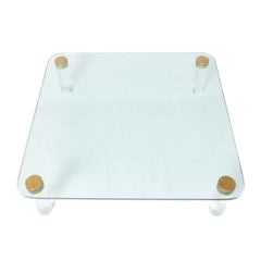 Mid Century Modern Glass and Lucite Coffee Table
