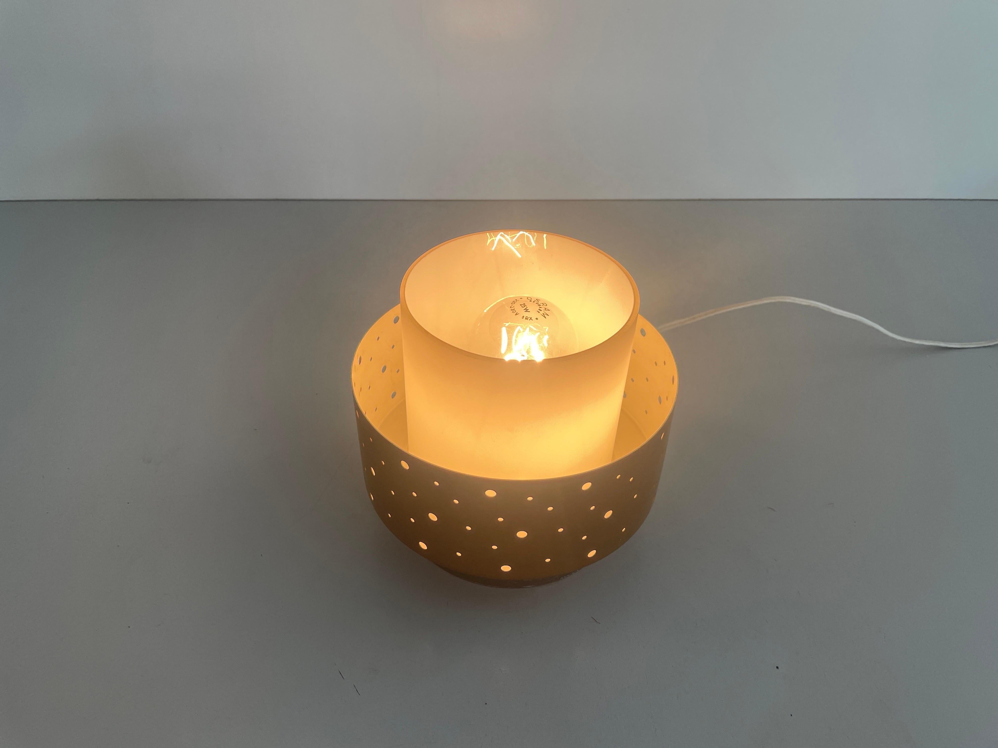 Mid-Century Modern Glass and Metal Flush Mount by Hillebrand, 1950s, Germany For Sale 8