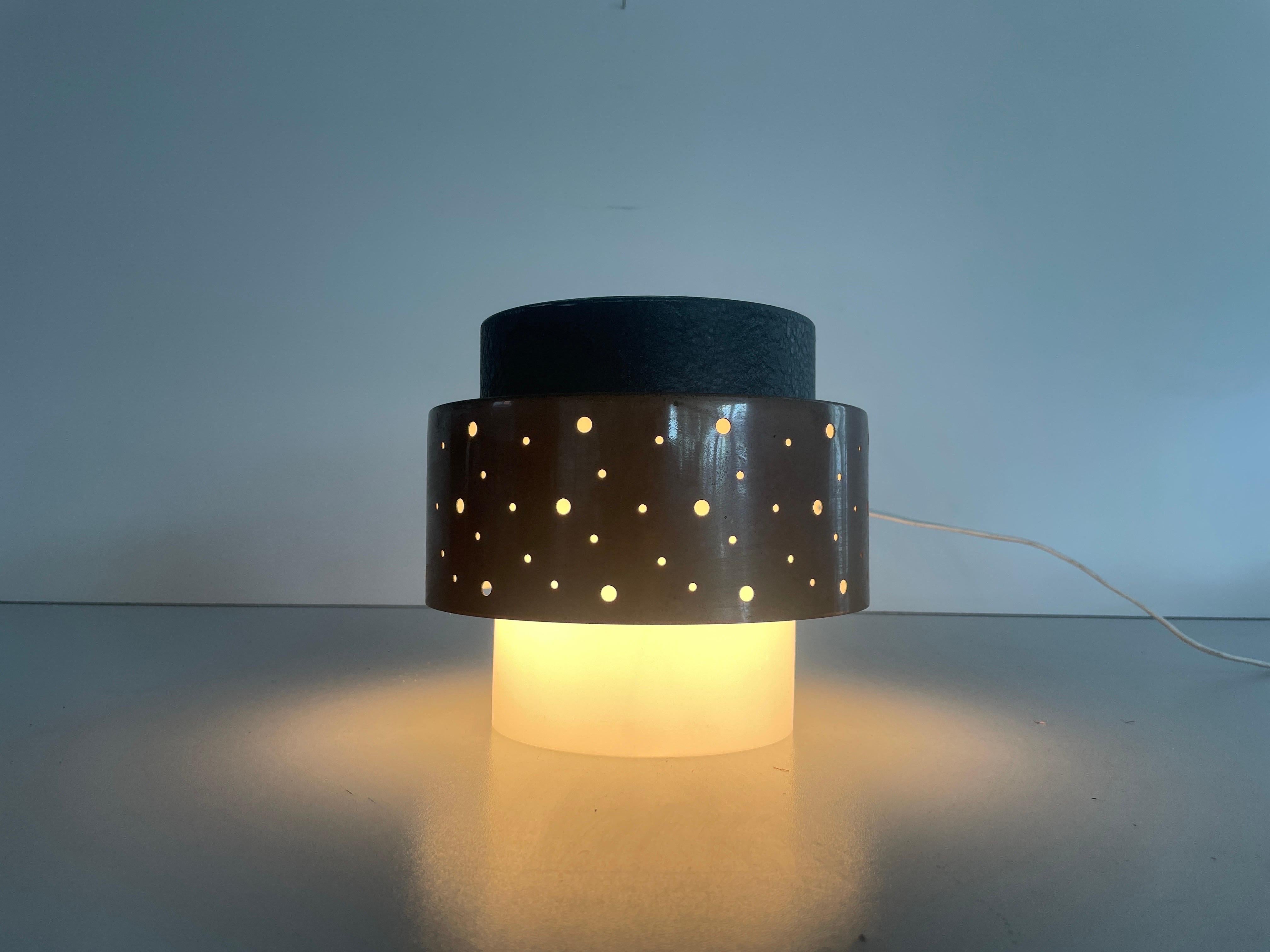 Mid-Century Modern Glass and Metal Flush Mount by Hillebrand, 1950s, Germany For Sale 10