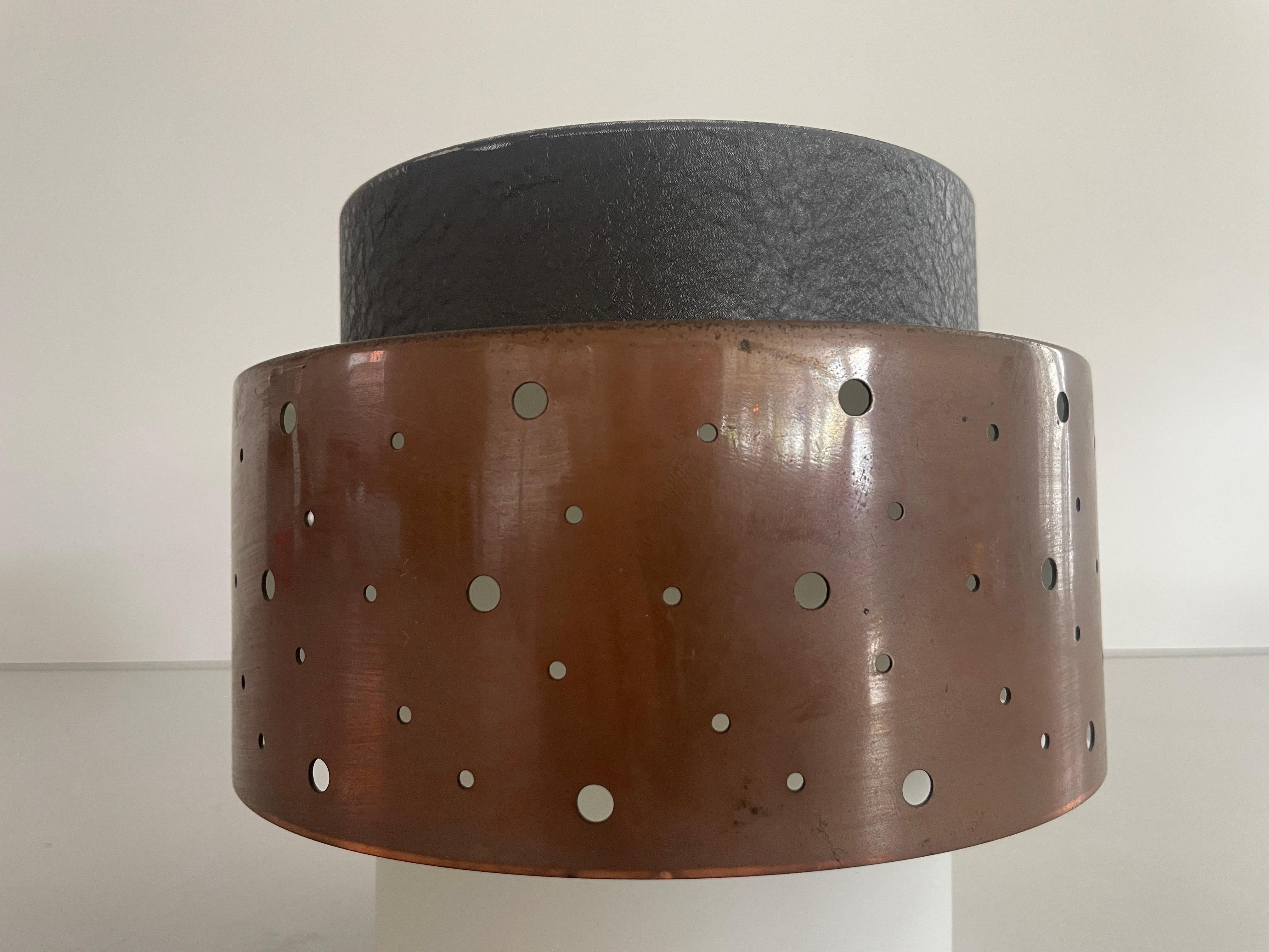 Mid-Century Modern Glass and Metal Flush Mount by Hillebrand, 1950s, Germany For Sale 12
