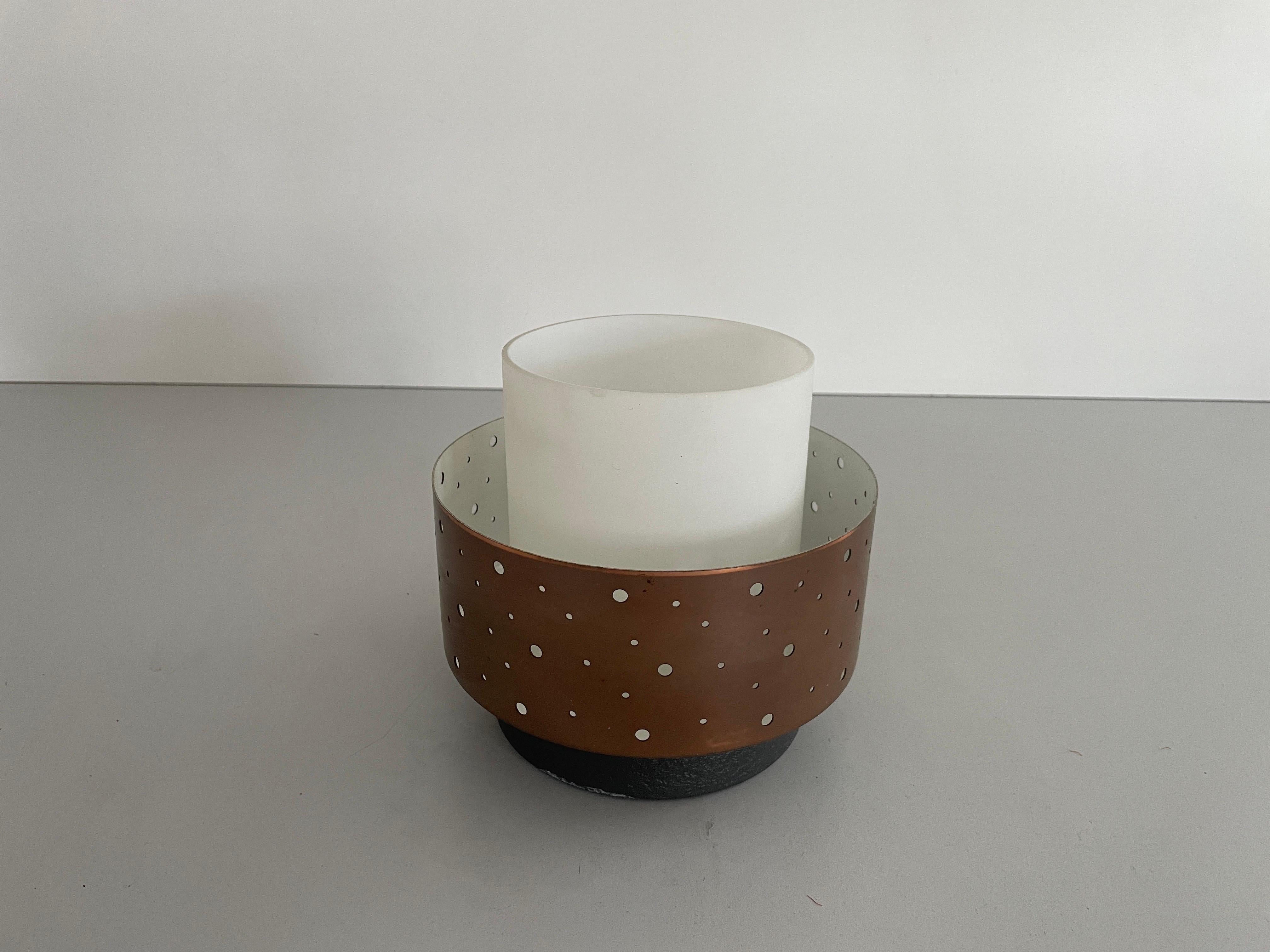 Mid-Century Modern Glass and Metal Flush Mount by Hillebrand, 1950s, Germany In Excellent Condition For Sale In Hagenbach, DE