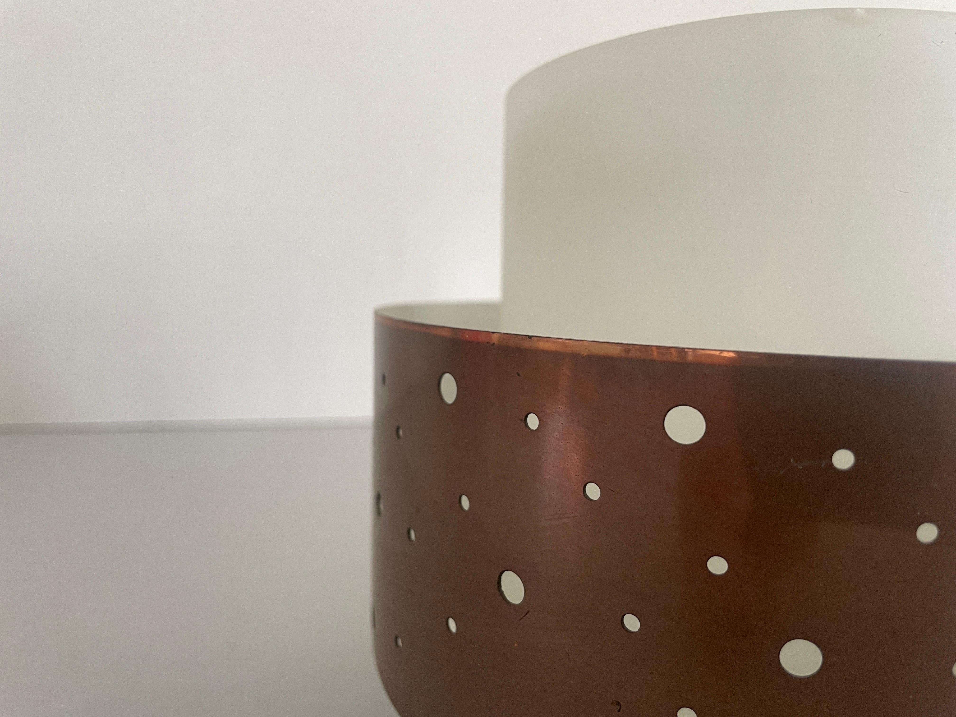 Mid-Century Modern Glass and Metal Flush Mount by Hillebrand, 1950s, Germany For Sale 1