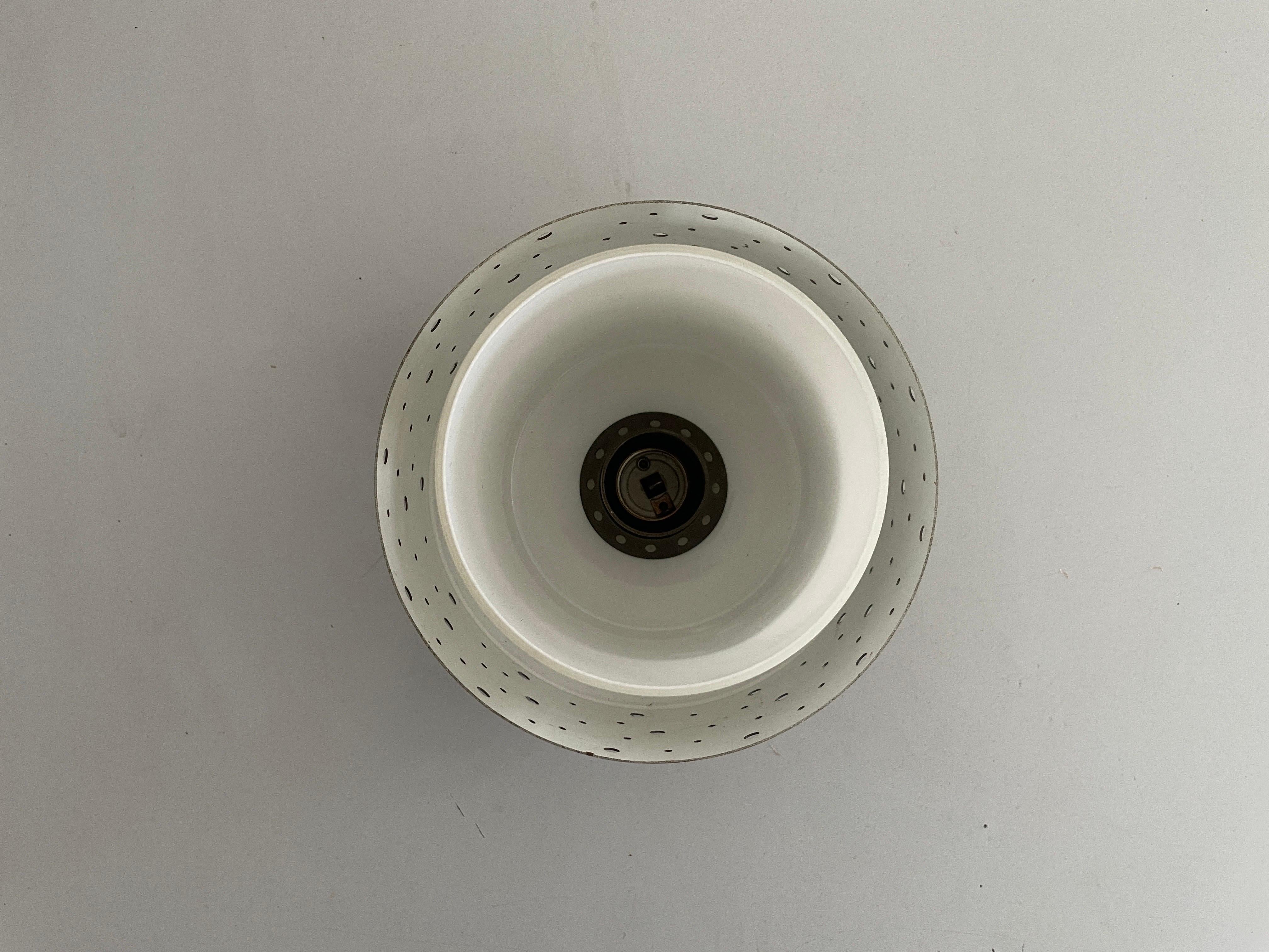 Mid-Century Modern Glass and Metal Flush Mount by Hillebrand, 1950s, Germany For Sale 4