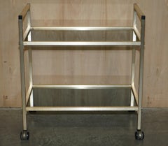 Mid-Century Modern Glass and Polished Brass circa 1950's Drinks Trolley