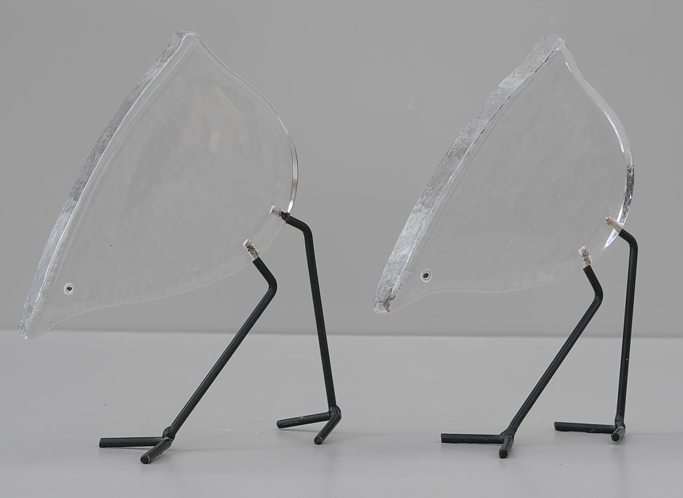 Mid-20th Century Mid-Century Modern, Glass Art Bird figurines 1960's For Sale