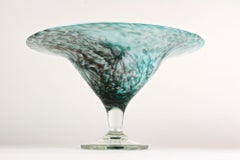 Cuenco/centro de mesa de cristal moderno de mediados de siglo, firmado, DE ca. 1970