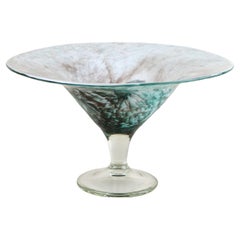 Centre de table en verre moderne du milieu du siècle dernier, signé, DE vers 1970