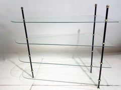 Mid-Century Modern Glass/Brass Display Stand by Polyvog, Germany, 1970s
