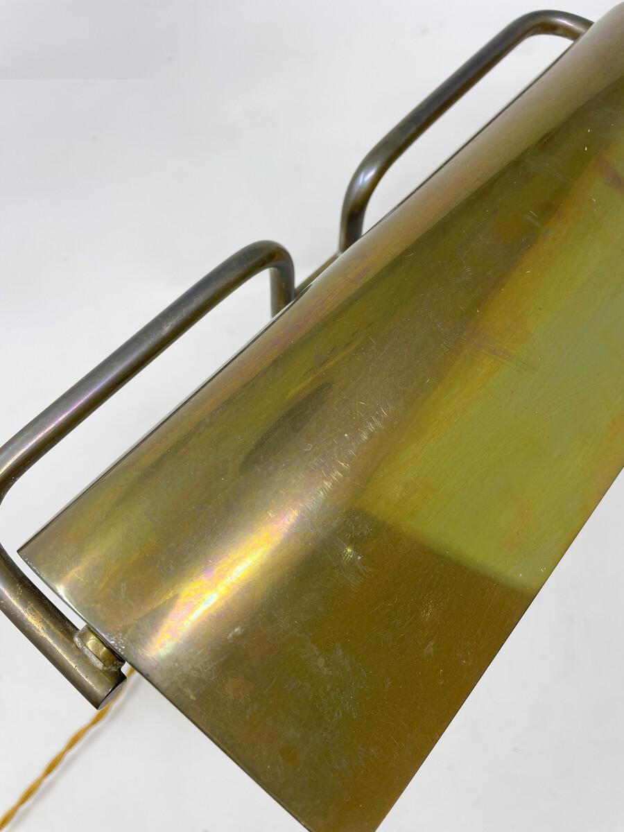 Mid-Century Modern Glass & Brass Table Lamp attributed to Pietro Chiesa, 1950s For Sale 2