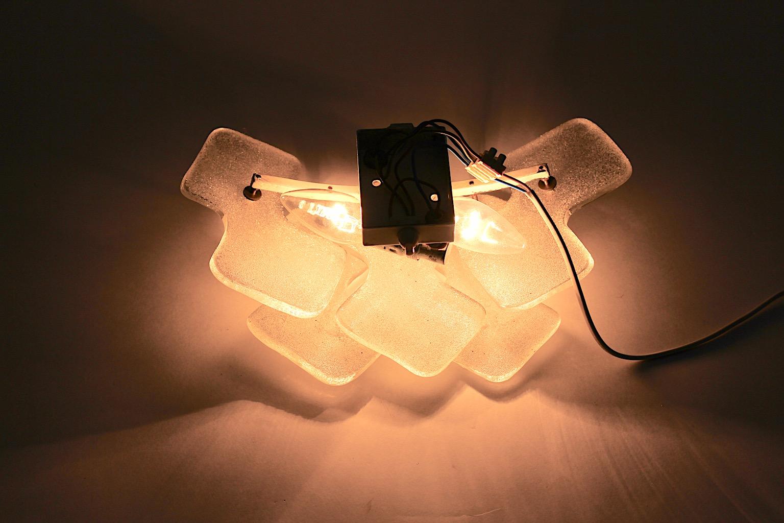 Mid-Century Modern Glass Brass Vintage Sconce Wall Light J.T.Kalmar, 1960 Vienna For Sale 5