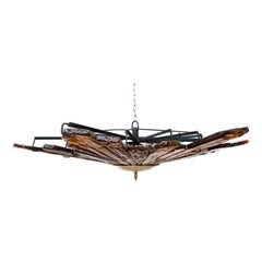 Mid-Century Modern Glass Chandelier, Val Saint Lambert, Belgium, 1950s