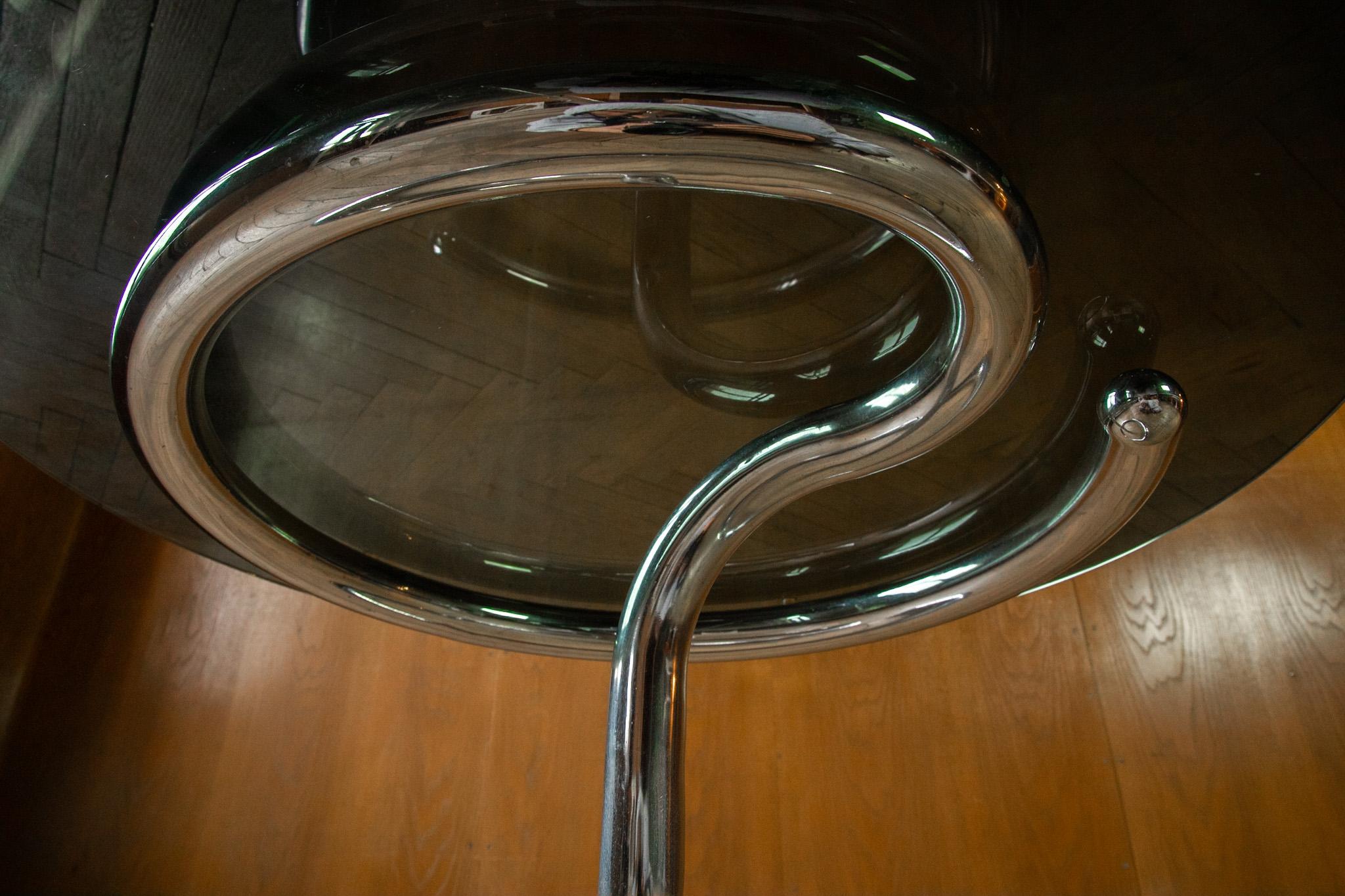 Mid-Century Modern Glass Chrome Coffee Table Anaconda by Paul Tuttle, 1970s In Good Condition In Vienna, AT