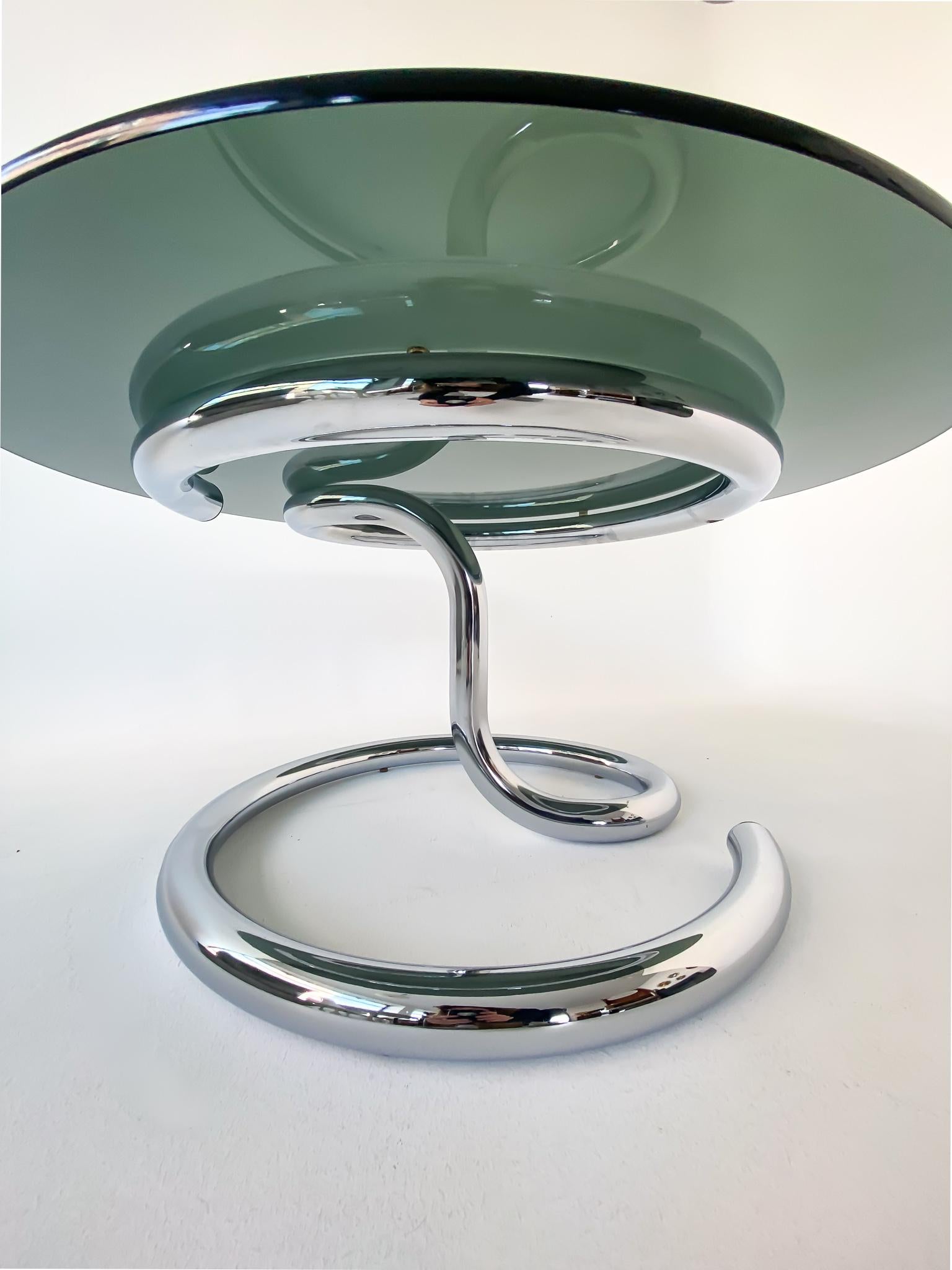 Late 20th Century Mid-Century Modern Glass Chrome Coffee Table Anaconda by Paul Tuttle, 1970s
