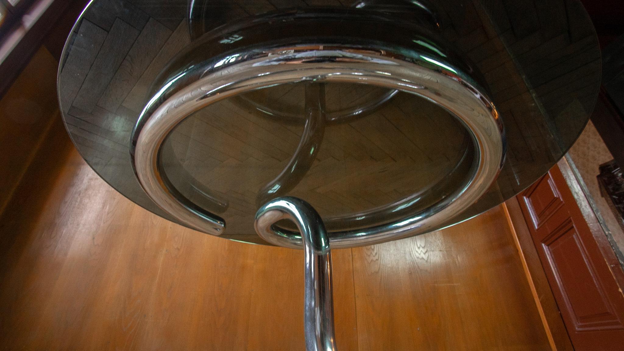 Mid-Century Modern Glass Chrome Coffee Table Anaconda by Paul Tuttle, 1970s 1